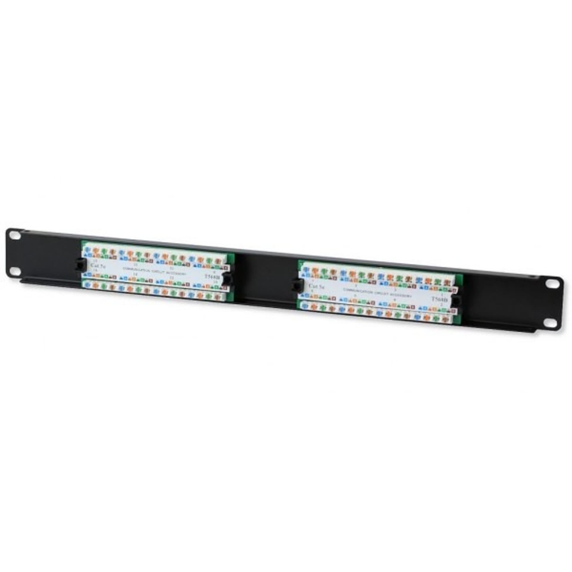 

Patch panel 1U UTP 16xR J45 Cat.5e, czarny