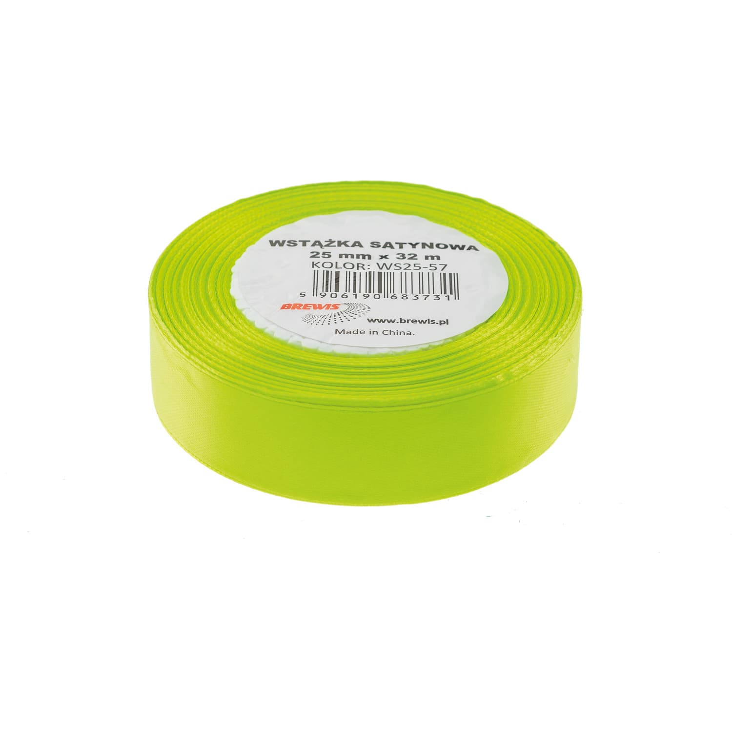 

Wstążka satynowa 25mm/32m limonka BREWIS