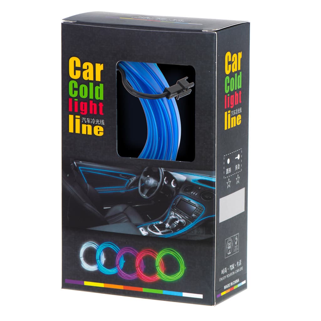 

Oświetlenie ambientowe LED do samochodu / auta USB / 12V taśma 5m niebieska