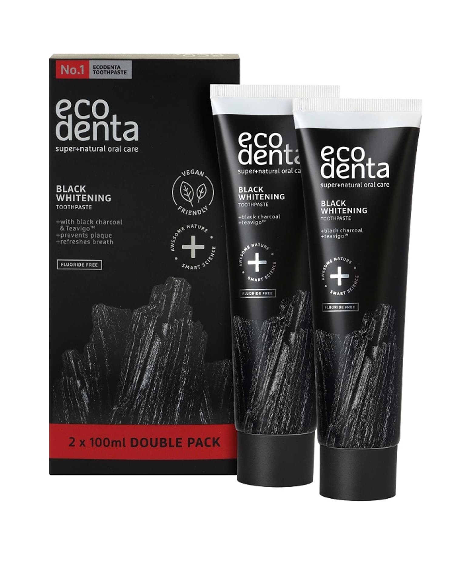 

ECODENTA Super+ Natural Oral Care Black Whitening Toothpaste czarna pasta do zębów 2x100ml