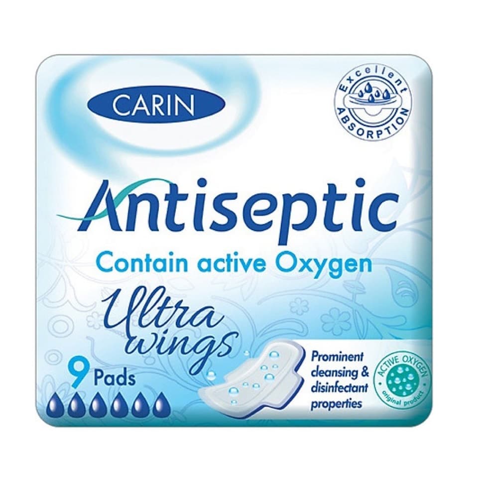 

Carin Antiseptic Ultra Wings ultracienkie podpaski ze skrzydełkami 9szt