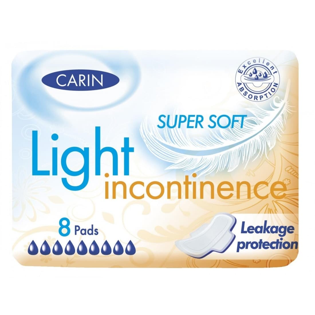 

CARIN Light Incontinence wkladki na nietrzymanie moczu Super Soft 8szt