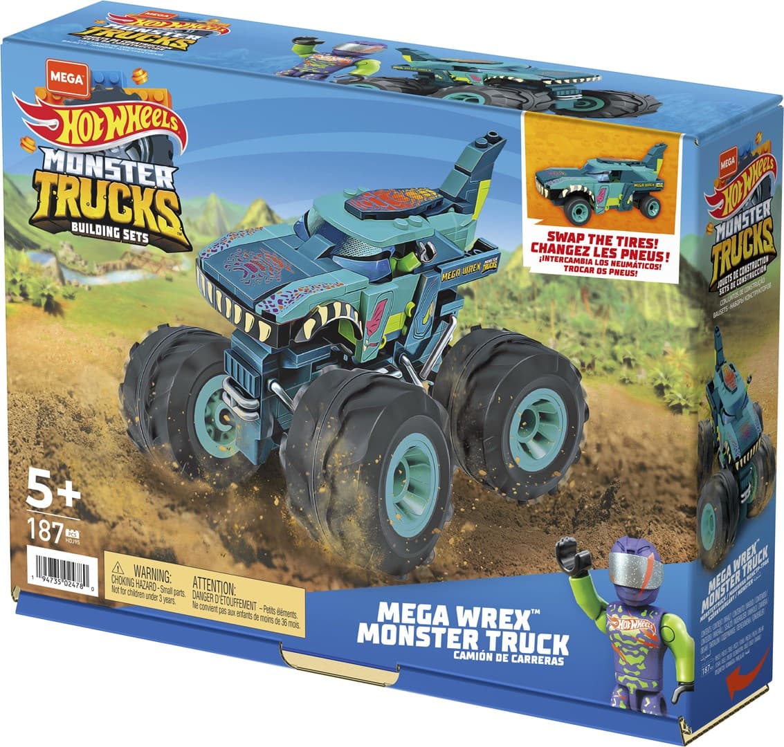 

MEGA Hot Wheels Monster Trucks Mega Wrex Pojazd do zbudowania Zestaw klocków HDJ95