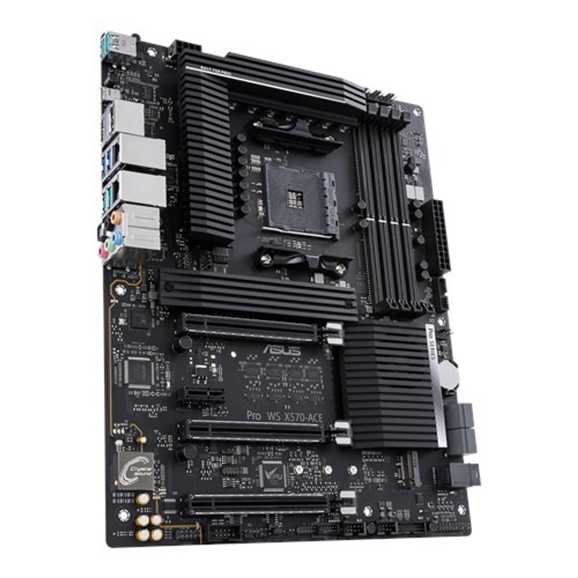

ASUS WS C621E SAGE AMD AM4 X570, 3xPCIe 4.0 x16, 14 with Dr. MOS power stage, 4x DDR4 3200 ECC , Intel Gigabit LAN, 2x M.2, 1x U.2, 3x USB 3.2 Gen 1, 5x USB 3.2 Gen 2 , NVIDIA 2-Way SLI/ AMD 3-Way CrossFire, ATX Workstation