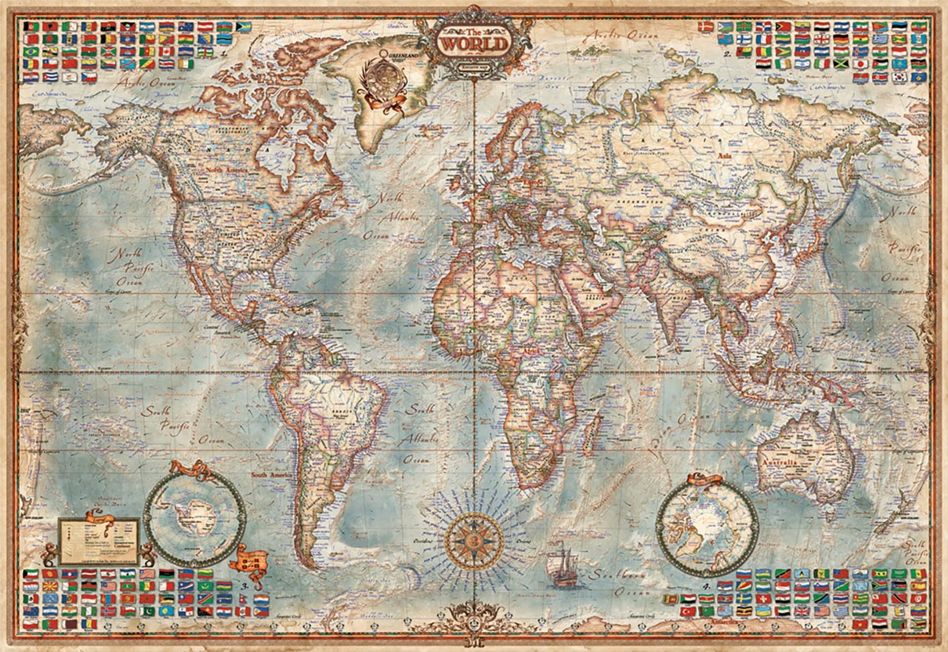

Puzzle 1000 elementów, Polityczna mapa świata