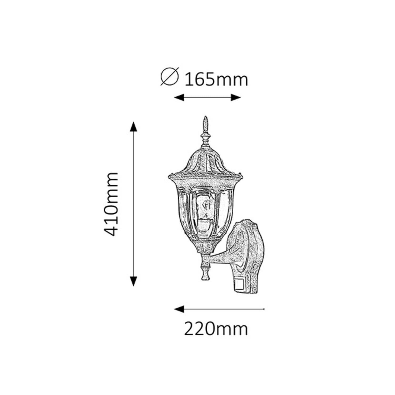 

Lampa zewnetrzna Milano garden wall up60Wa gold IP43 sens