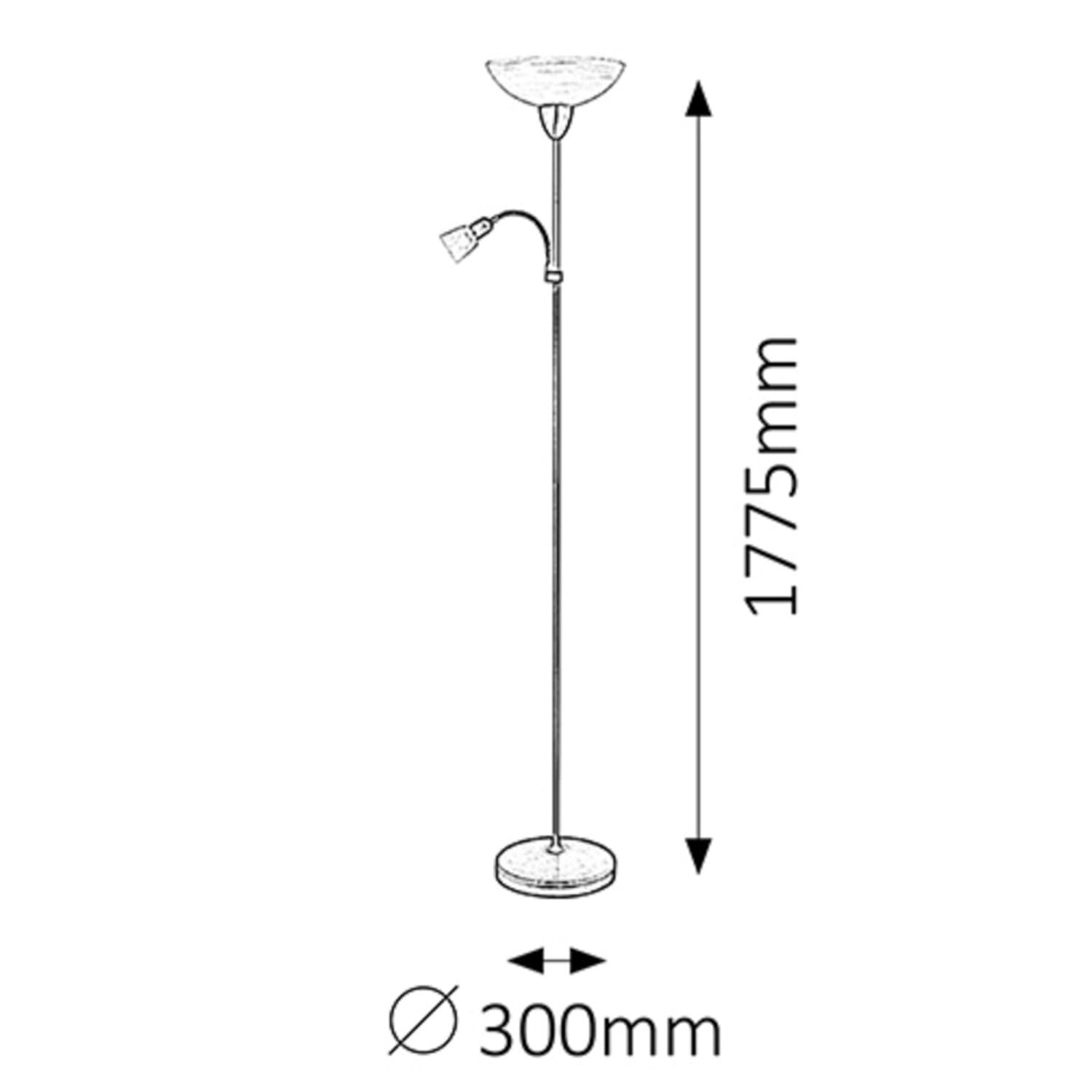 

Lampa Pearl clas floor lampE27 60W+E14 40Wbron