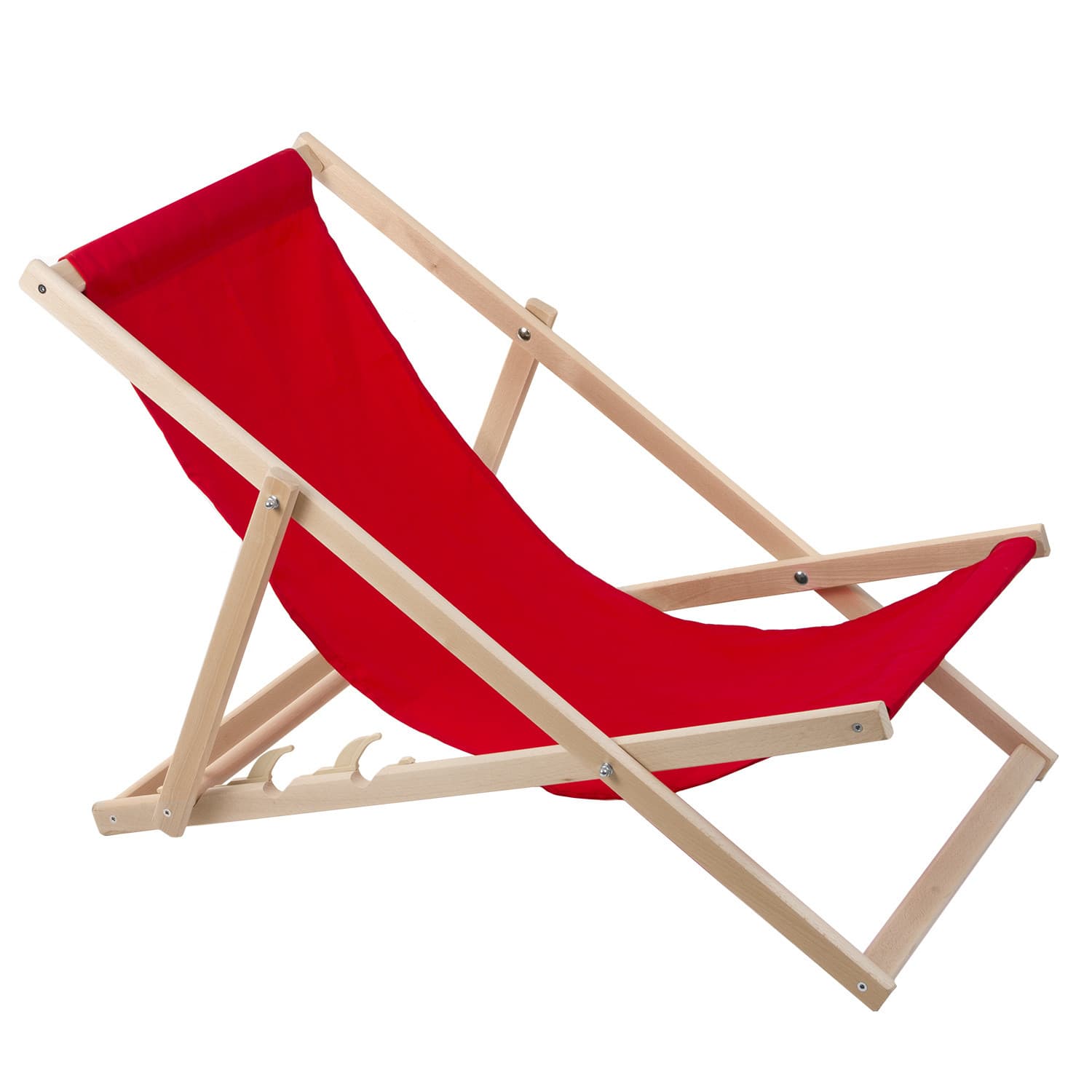 

Leżak plażowy, drewniany czerwony
