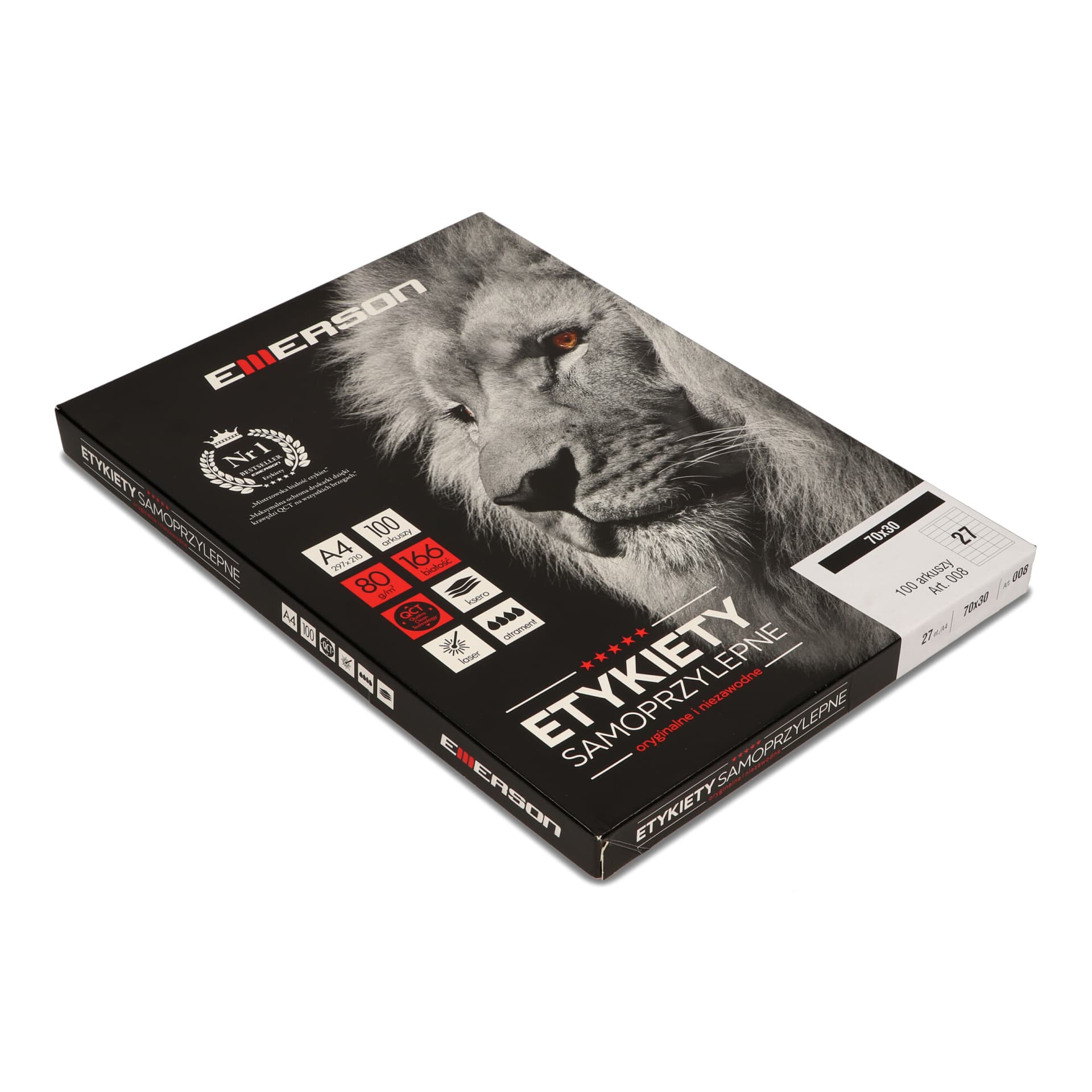 

Etykiety A4 białe (100ark) 70*30mm nr.008 EMERSON eta4070x030w, 100ark) 70*30mm nr.008 emerson eta4070x030