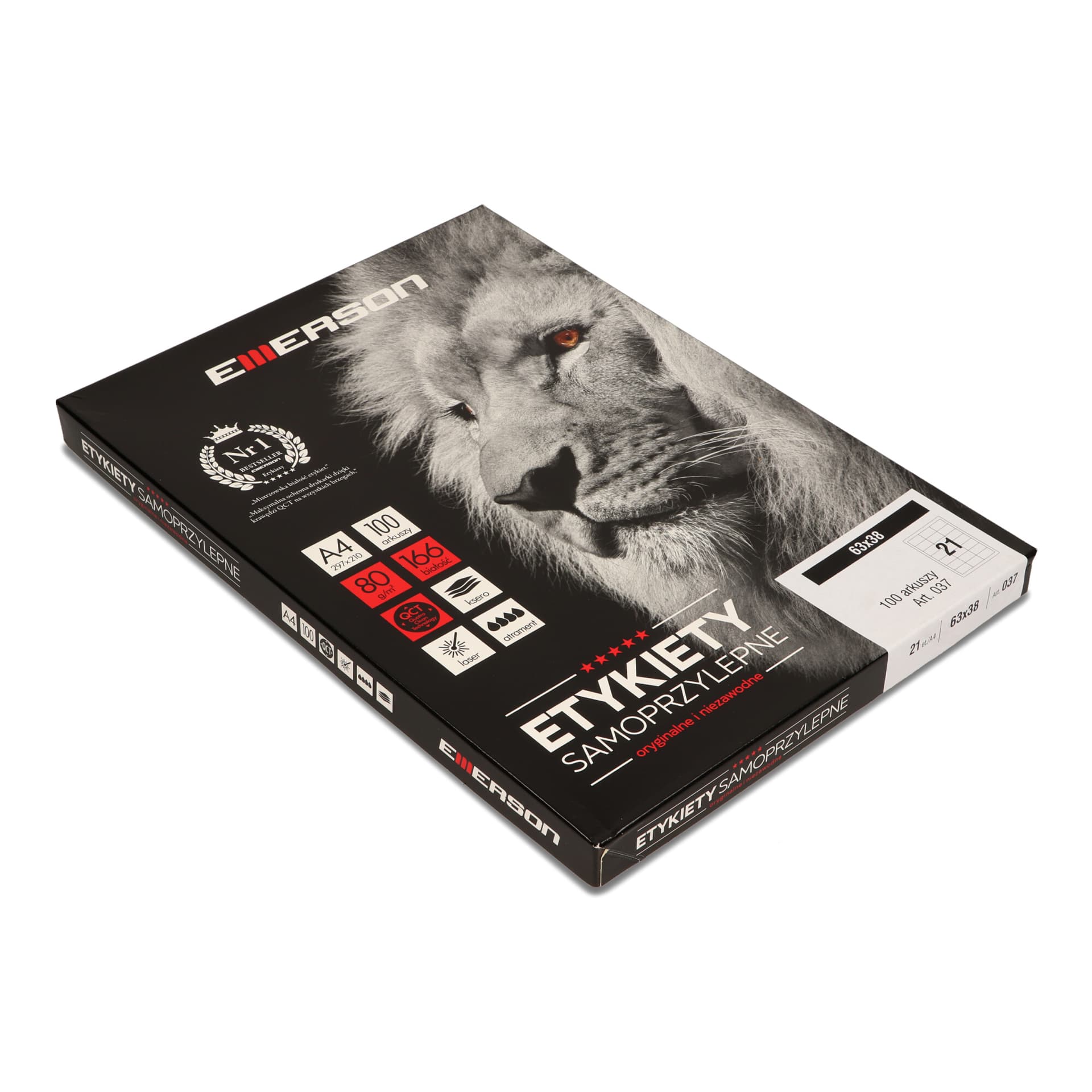 

Etykiety A4 białe (100ark) 63x38mm nr037 EMERSON eta4063x038, 100ark) 63x38mm nr037 emerson eta4063x03