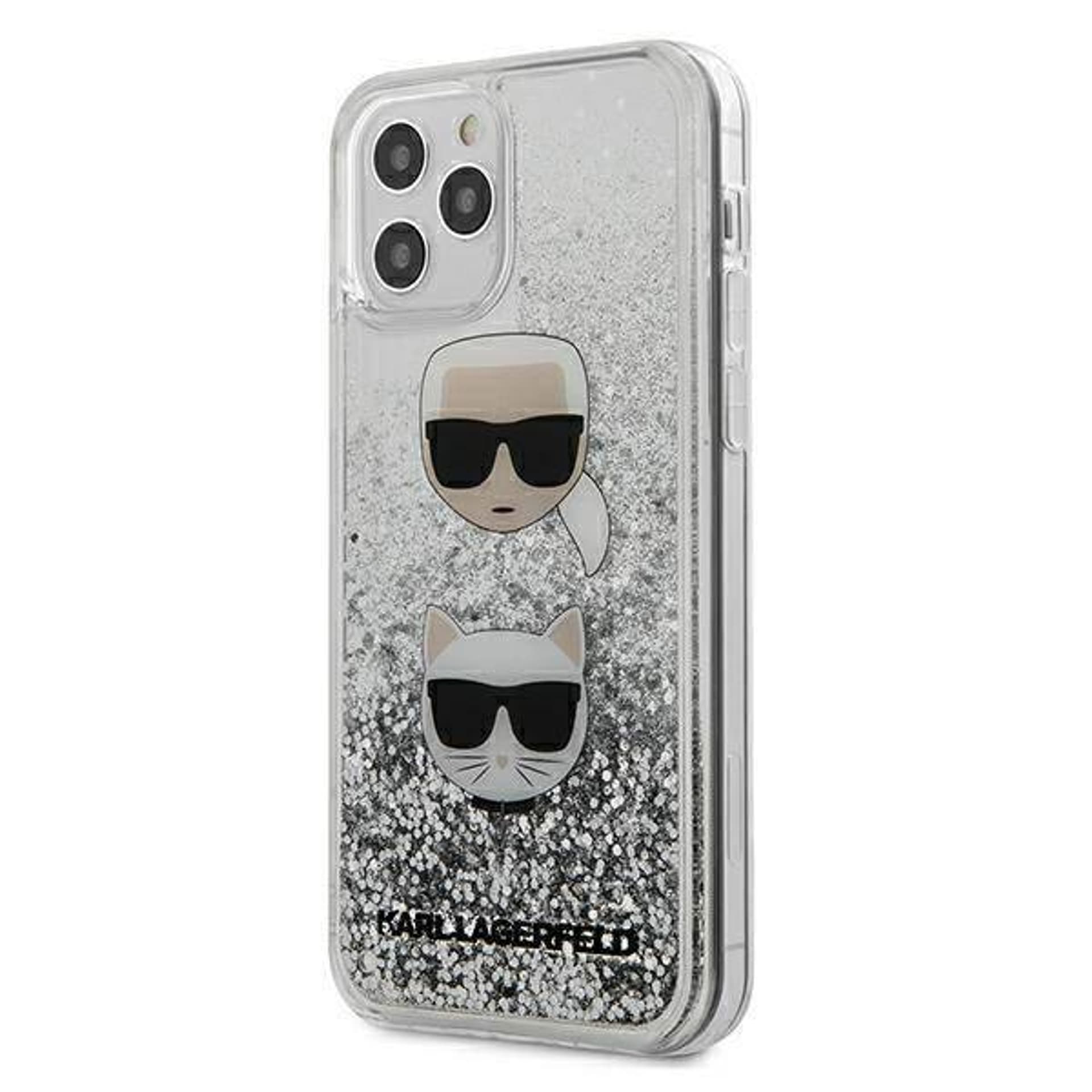 

Karl Lagerfeld KLHCP12MKCGLSL iPhone 12/12 Pro 6,1" srebrny/silver hardcase Liquid Glitter Karl&Choupette