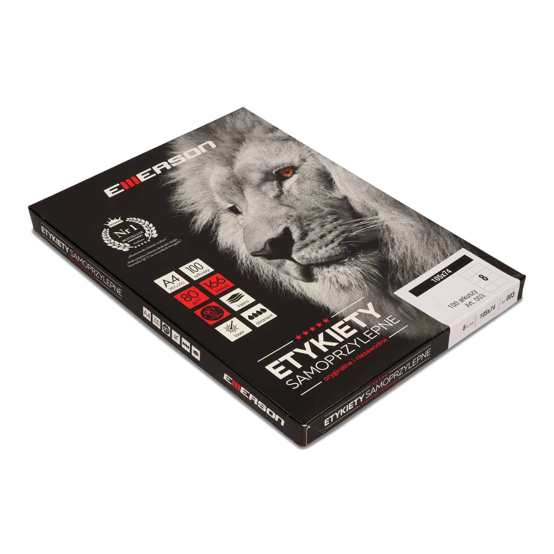 

Etykiety A4 białe (100ark) 105x74mm nr.003 EMERSON eta4105x074w, 100ark) 105x74mm nr.003 emerson eta4105x074