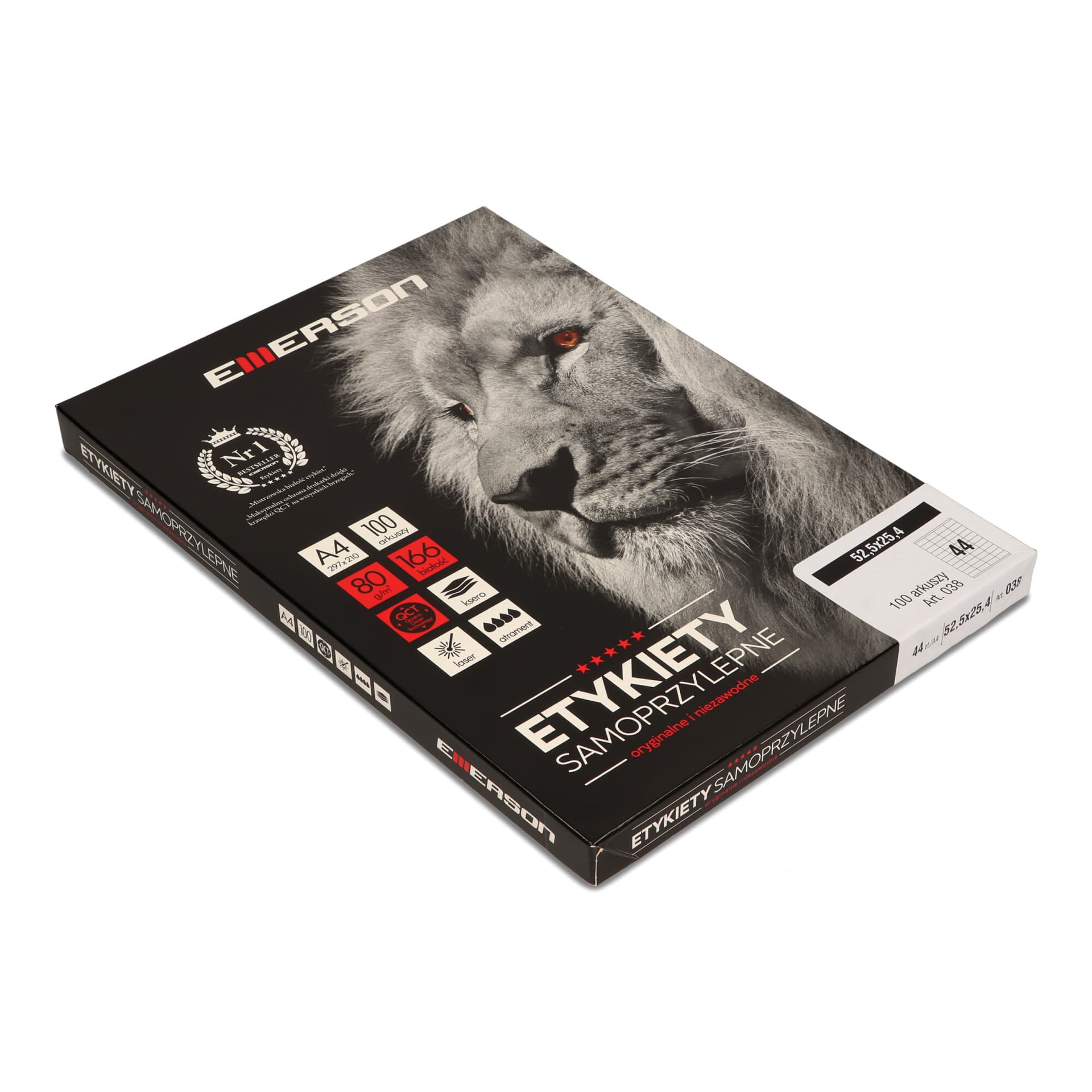 

Etykiety A4 białe (100ark) 52,5x25,4mm nr.038 EMERSON eta4525x254w, 100ark) 52.5x25.4mm nr.038 emerson eta4525x254