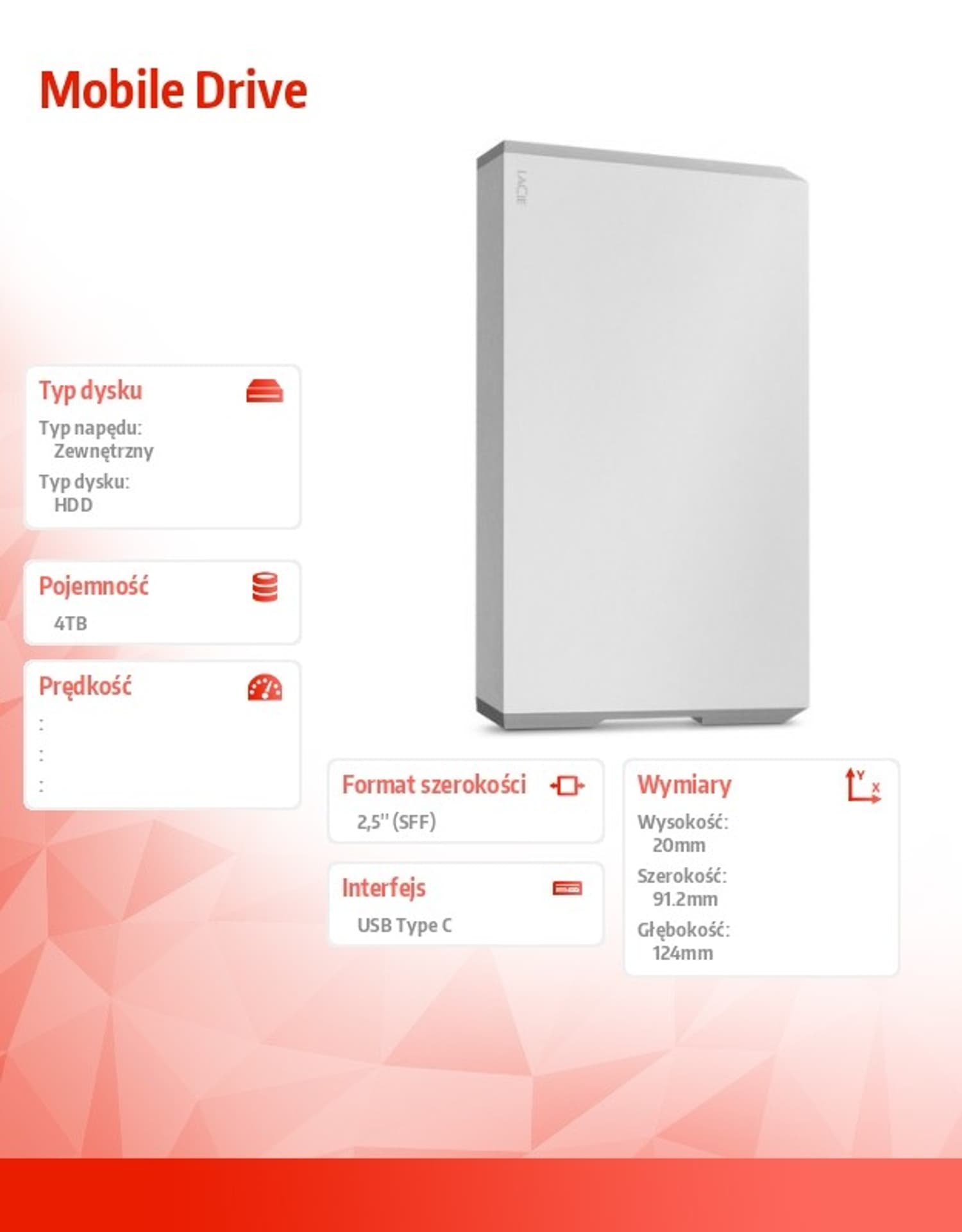 

Dysk twardy Mobile Drive 4TB USB-C STHG4000400