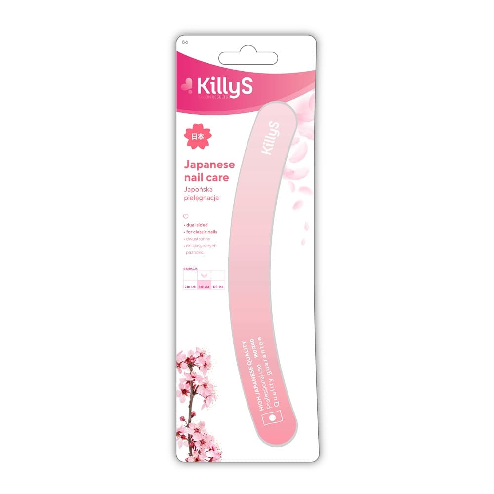

KillyS Japanese Nail Care pilnik do paznokci banan 180/240 Różowy