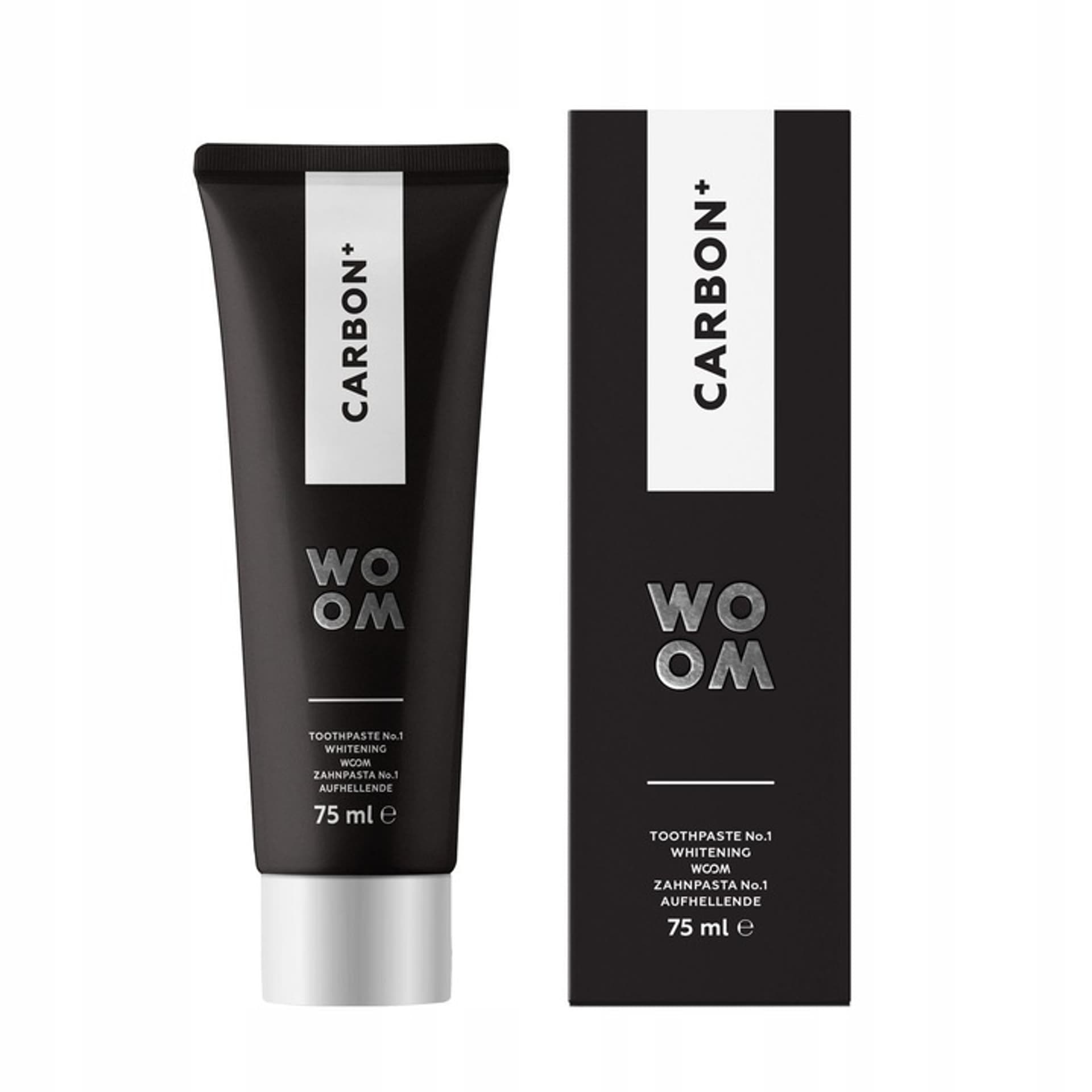 

WOOM Carbon+ wybielająca czarna pasta do zębów z węglem aktywnym 75ml