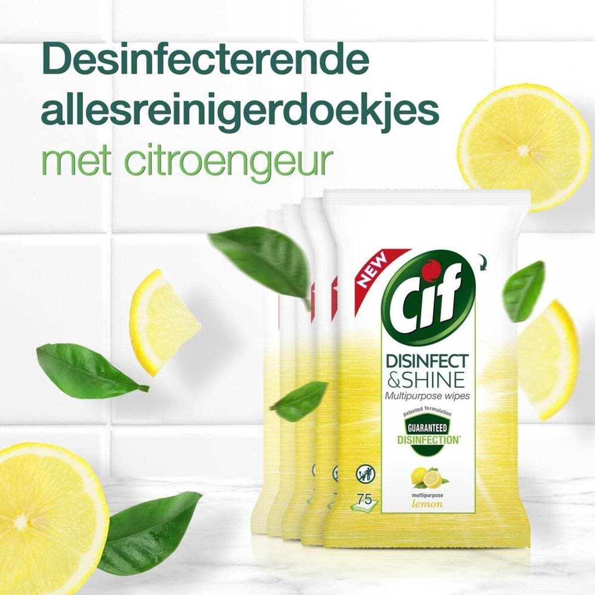 

Cif Disinfect & Shine Lemon Chusteczki Czyszczące do Dezynfekcji 75 szt.