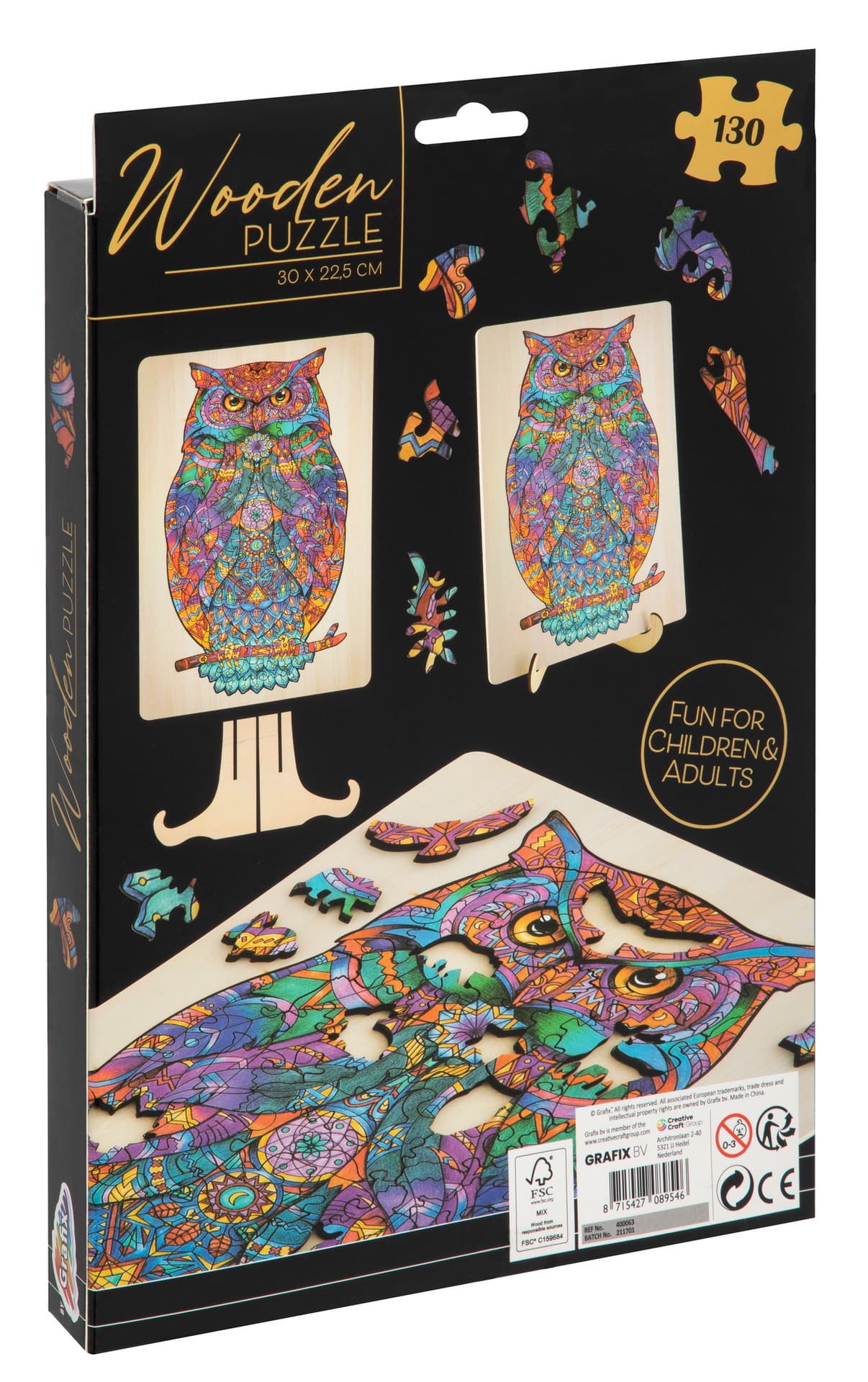 

Drewnianie puzzle- sowa, 130 elementów