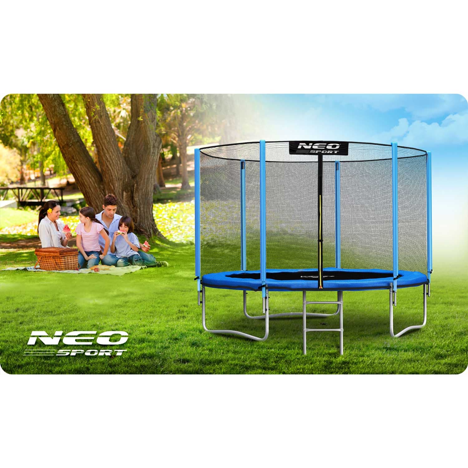 

Trampolina ogrodowa 10ft/312cm z siatką zewnętrzną i drabinką Neo-Sport