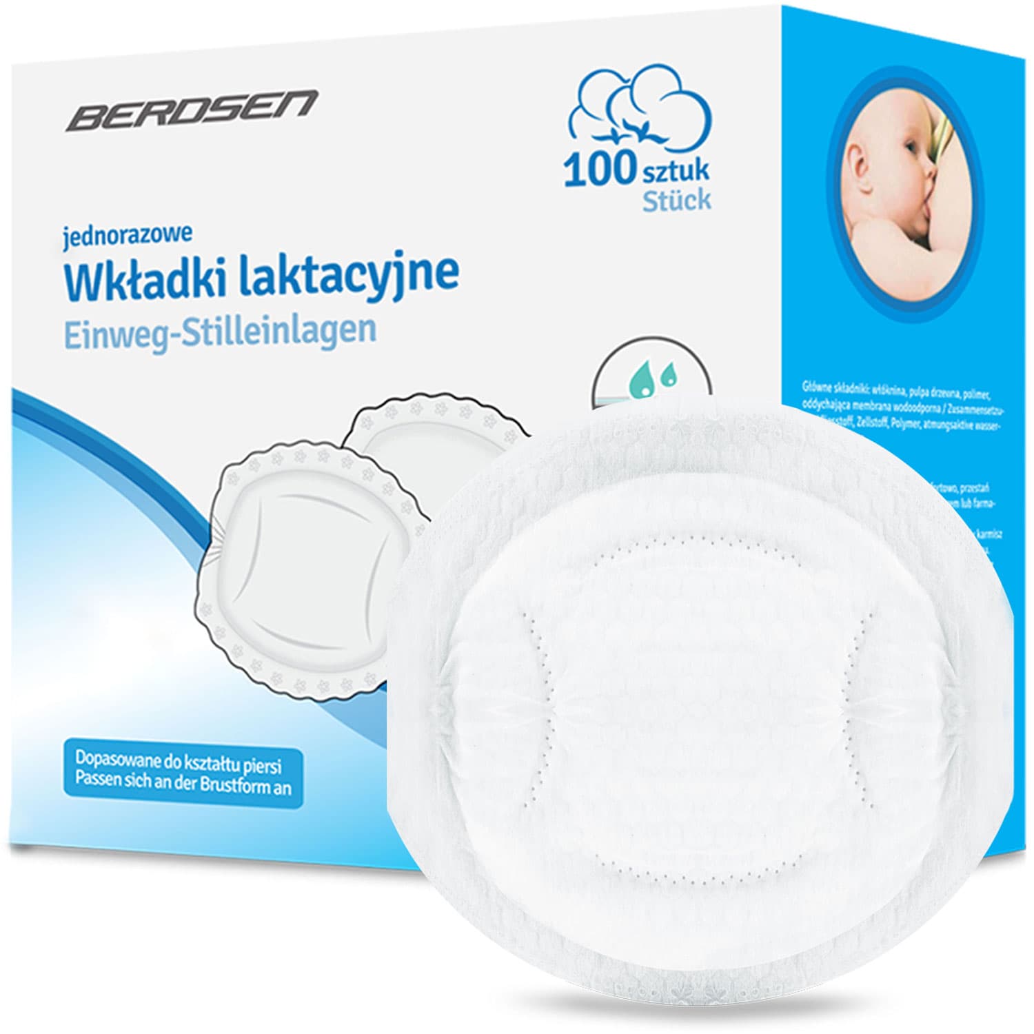 

Wkładki laktacyjne dla karmiącej mamy - ultra chłonne Berdsen BL-911