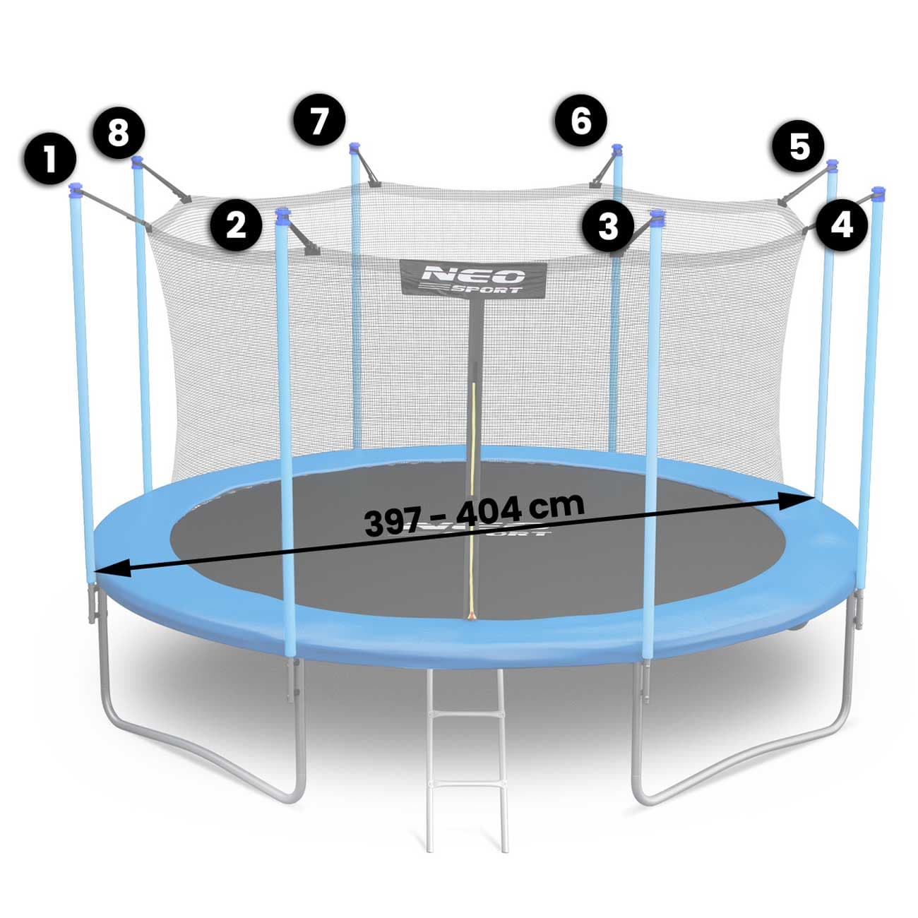 

Siatka wewnętrzna do trampolin 404cm 13ft Neo-Sport