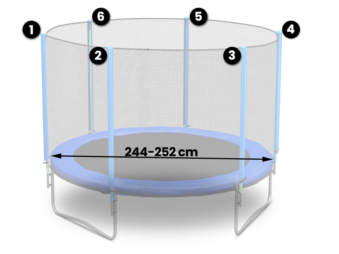

Siatka zewnętrzna do trampolin 252cm 8ft Neo-Sport