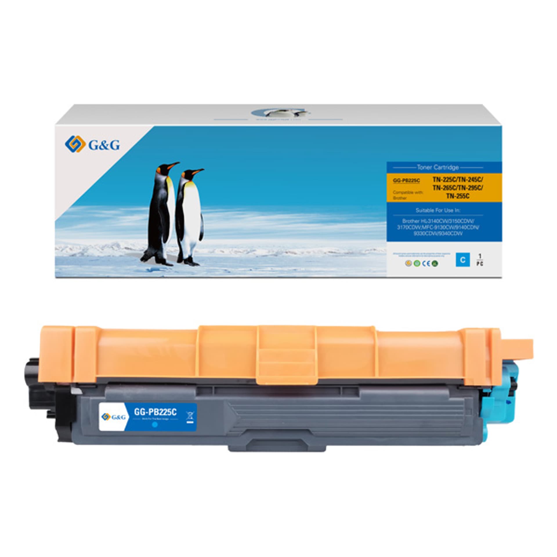 

G&G kompatybilny toner z TN245C, TN225C, TN265C, TN295C, TN255C, cyan, 2200s, NT-PB225C, dla Brother HL-3140CW, 3170CW, N