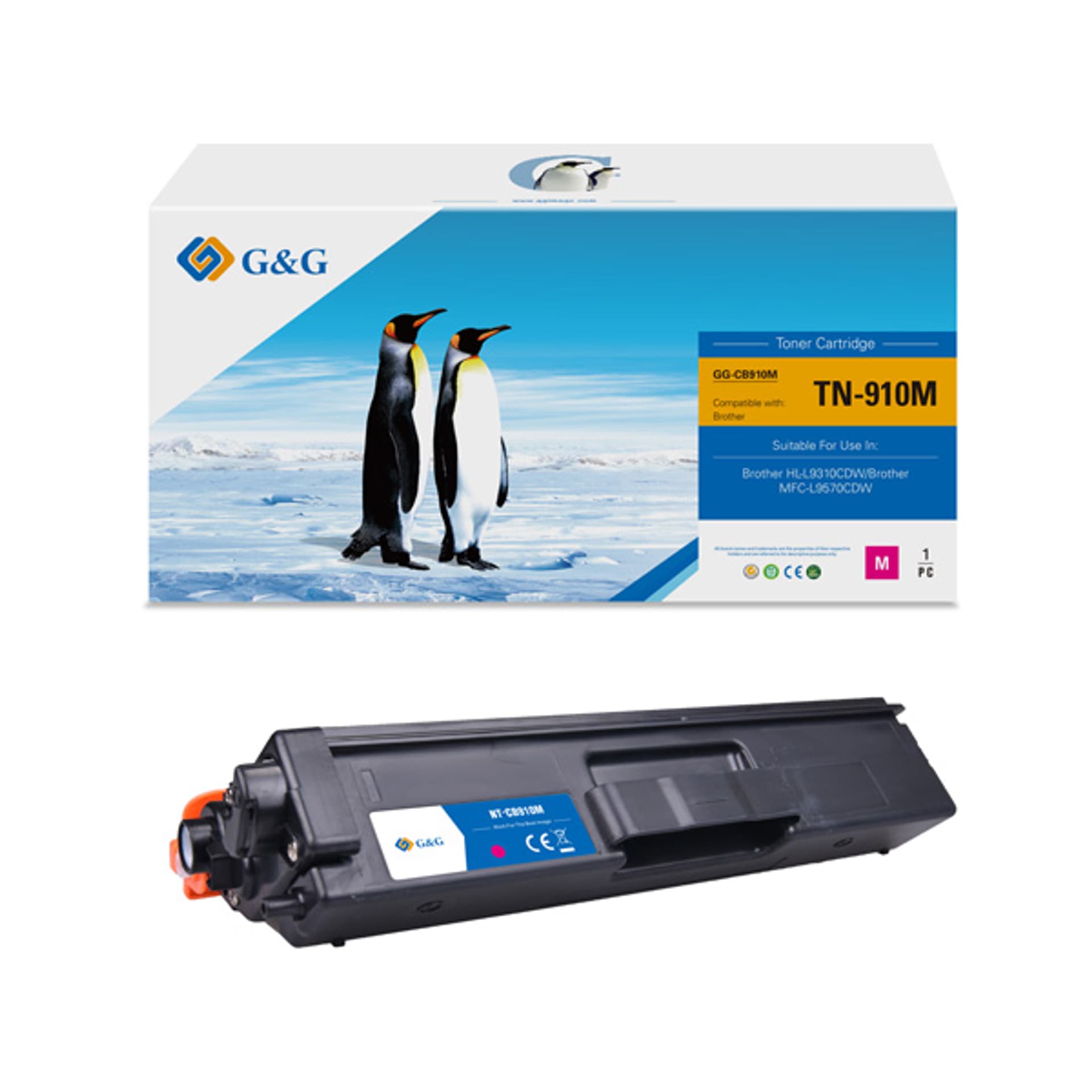 

G&G kompatybilny toner z NT-CB910M, TN-910M, magenta, 9000s, dla Brother HL-L8350CDW, MFC-L8900CDW, N