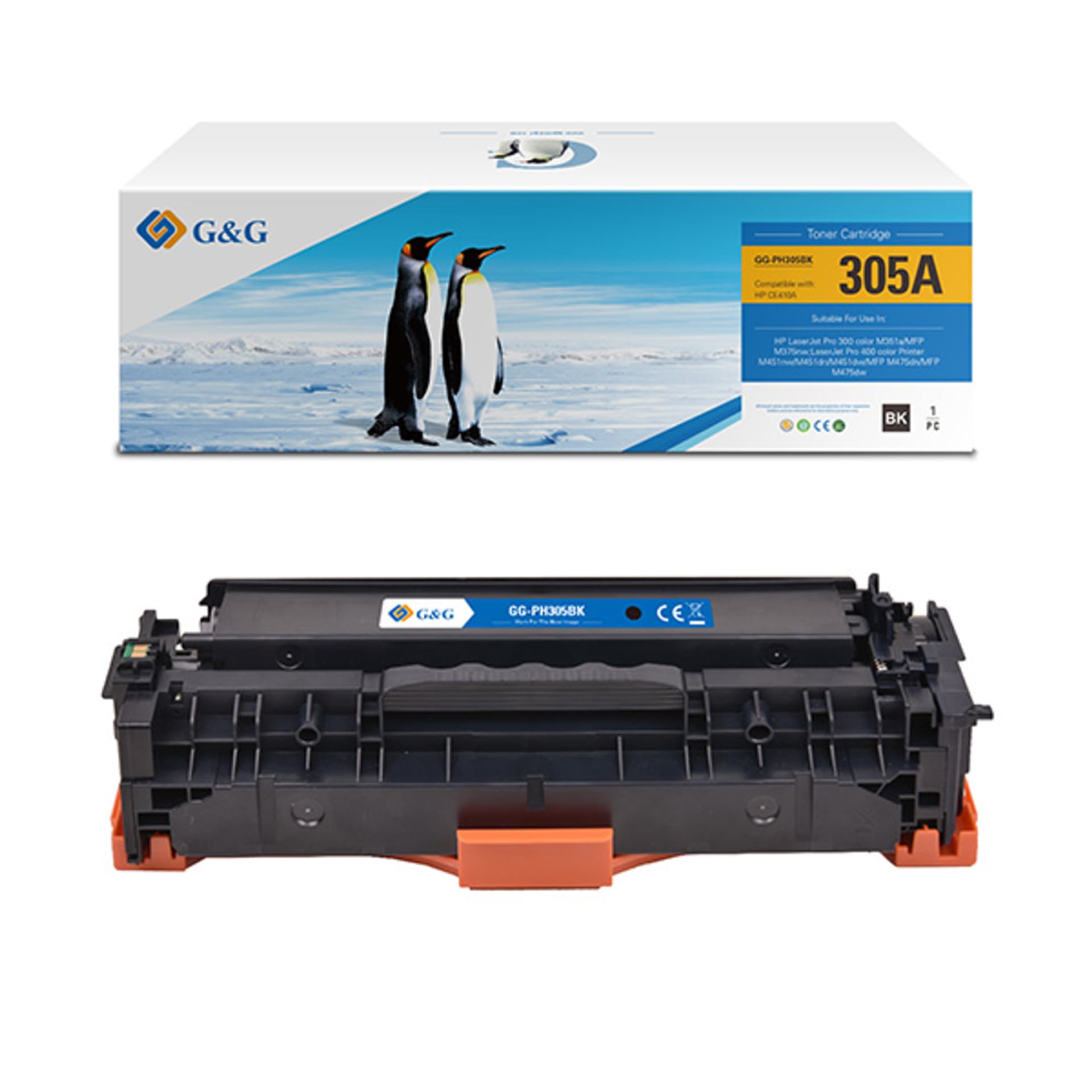 

G&G kompatybilny toner z NT-PH305BK(CE410A), HP 305A, CE410A, black, 2090s, dla HP LaserJet Pro 400 M451dn, M451nw, N