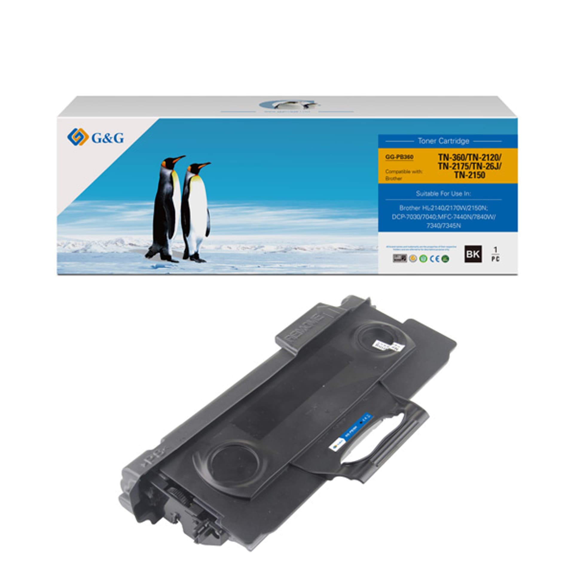 

G&G kompatybilny toner z NT-PB360, TN2120, black, 2600s, dla Brother HL-2140, 2150N, 2170W, MFC-7840W, 7440N, N