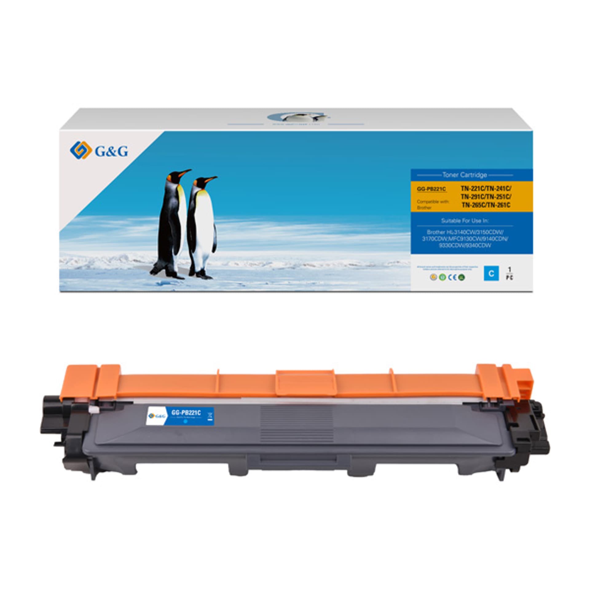 

G&G kompatybilny toner z NT-PB221C, TN241C, cyan, 1400s, dla Brother HL-3140CW, 3170CDW, MFC9130CW, 9330CDW, 9340CDW, N