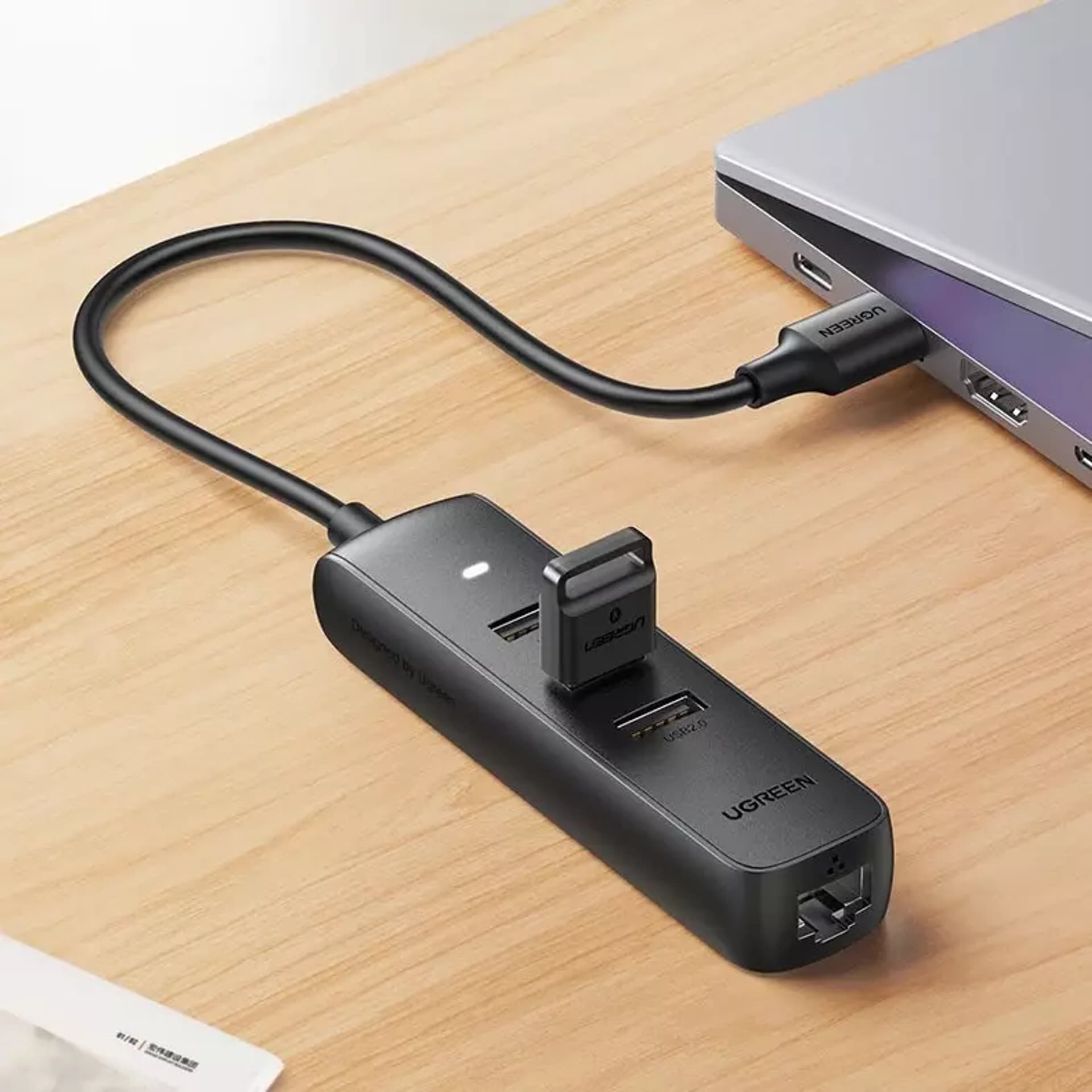 

Ugreen adapter przejściówka USB - Ethernet RJ45 / 3 x USB czarny (CM416)