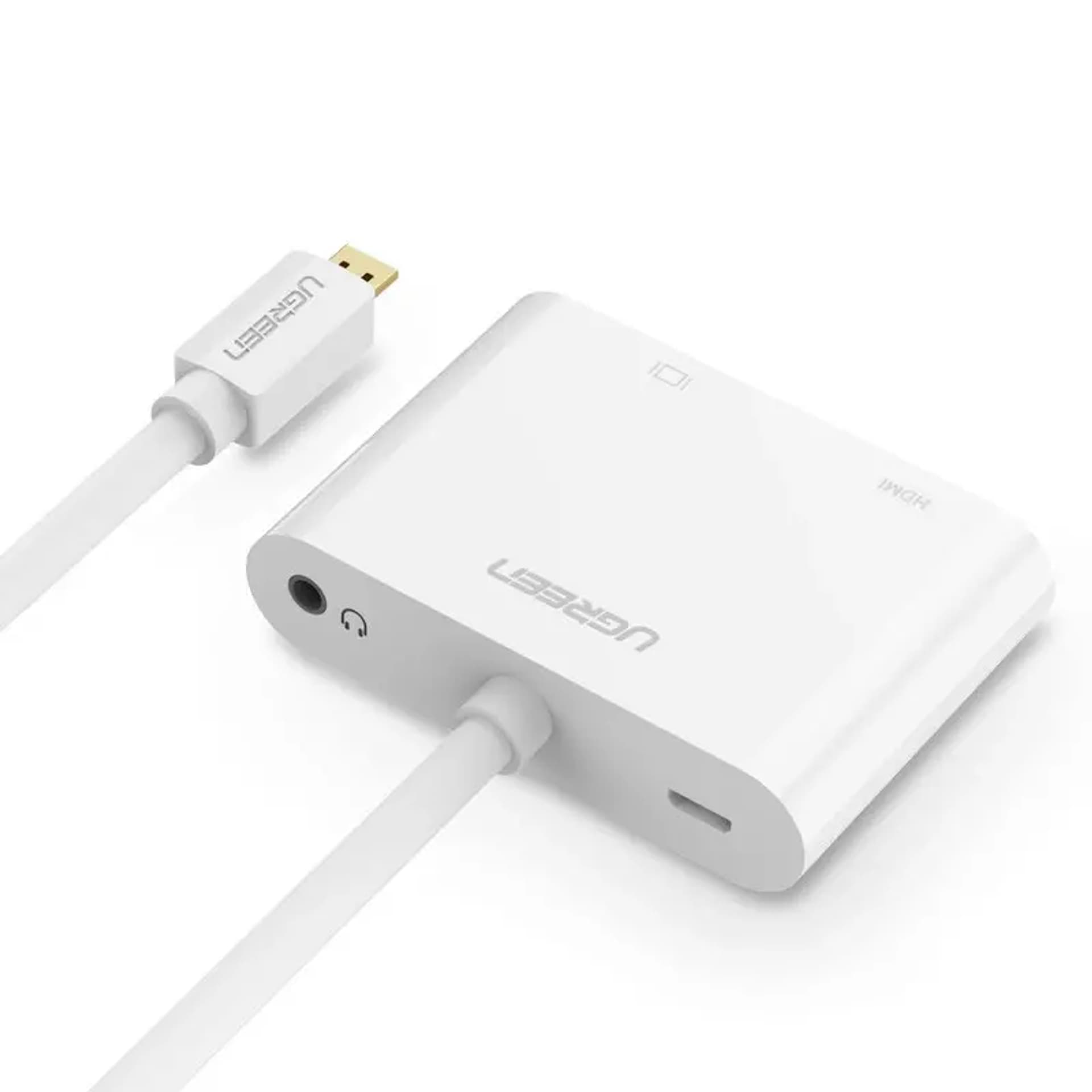 

Adapter UGREEN przejściówka wideo micro HDMI - HDMI + VGA 30cm czarny (MM115)