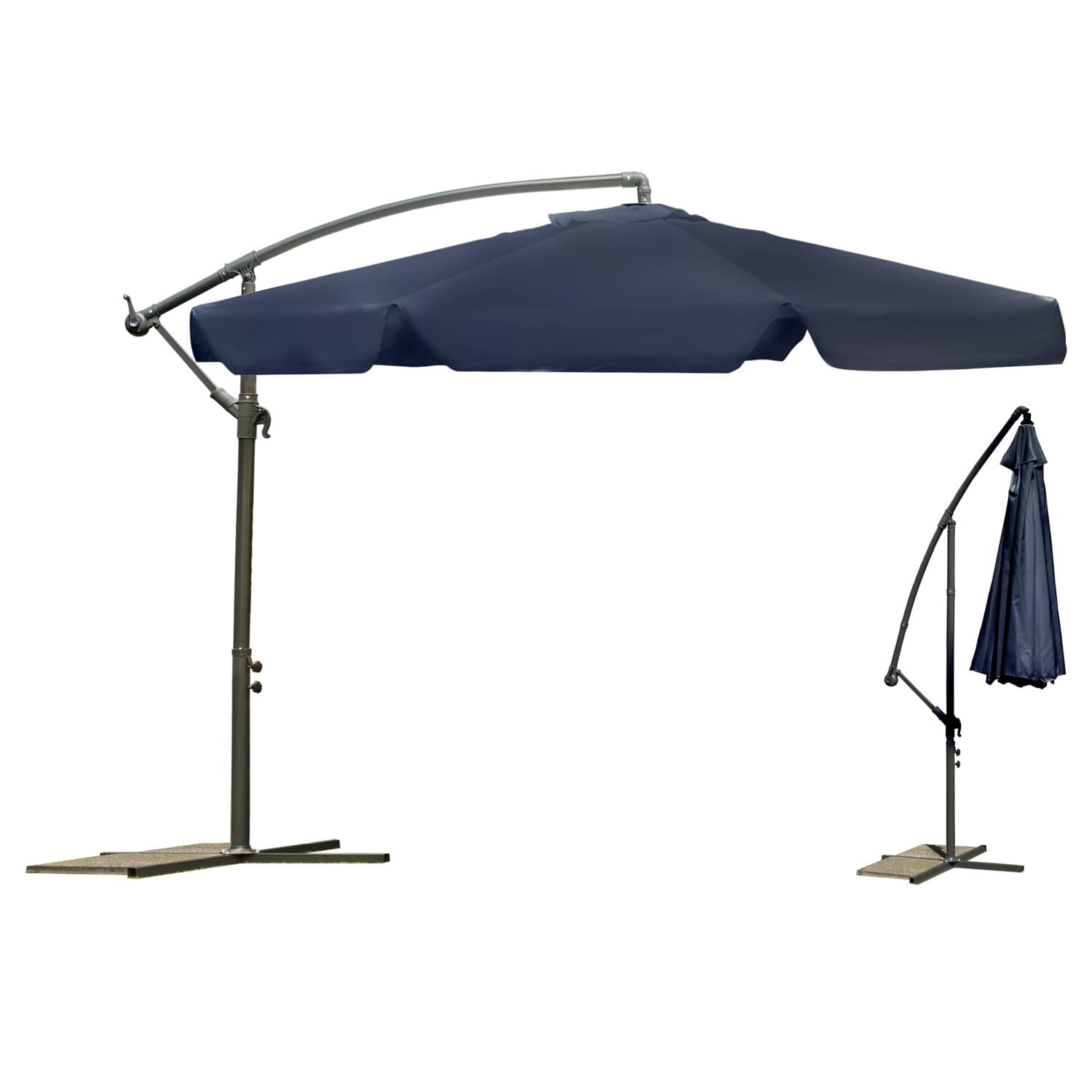 

Parasol ogrodowy składany 6 segmentów granatowy  350cm