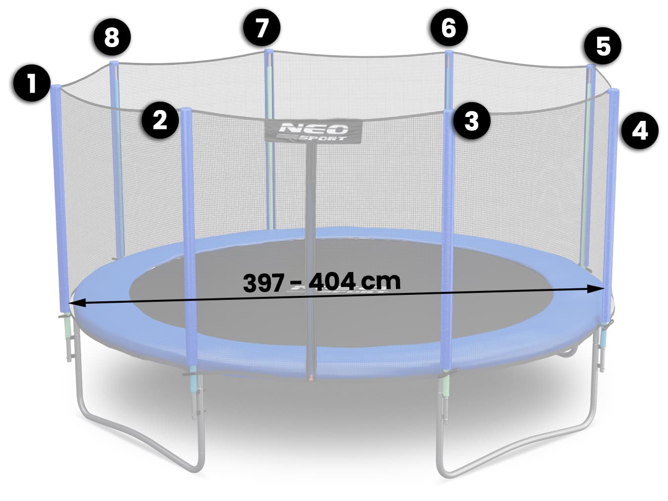 

Siatka zewnetrzna Neosport 404cm 13ft 8sł