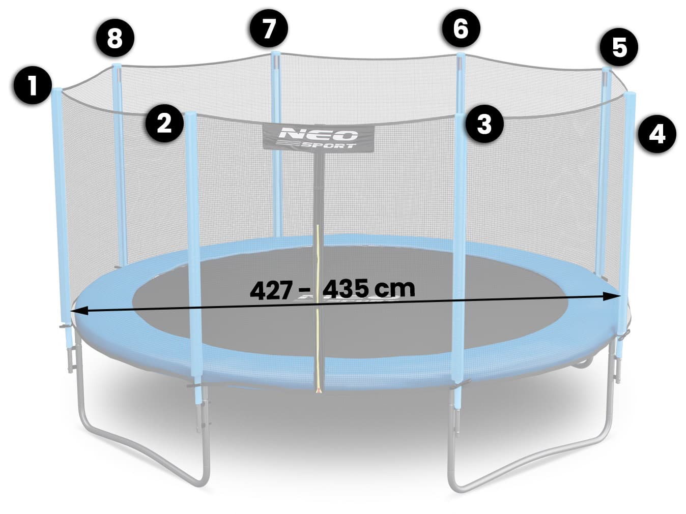 

Siatka zewnetrzna Neosport 435cm 14ft 8sł