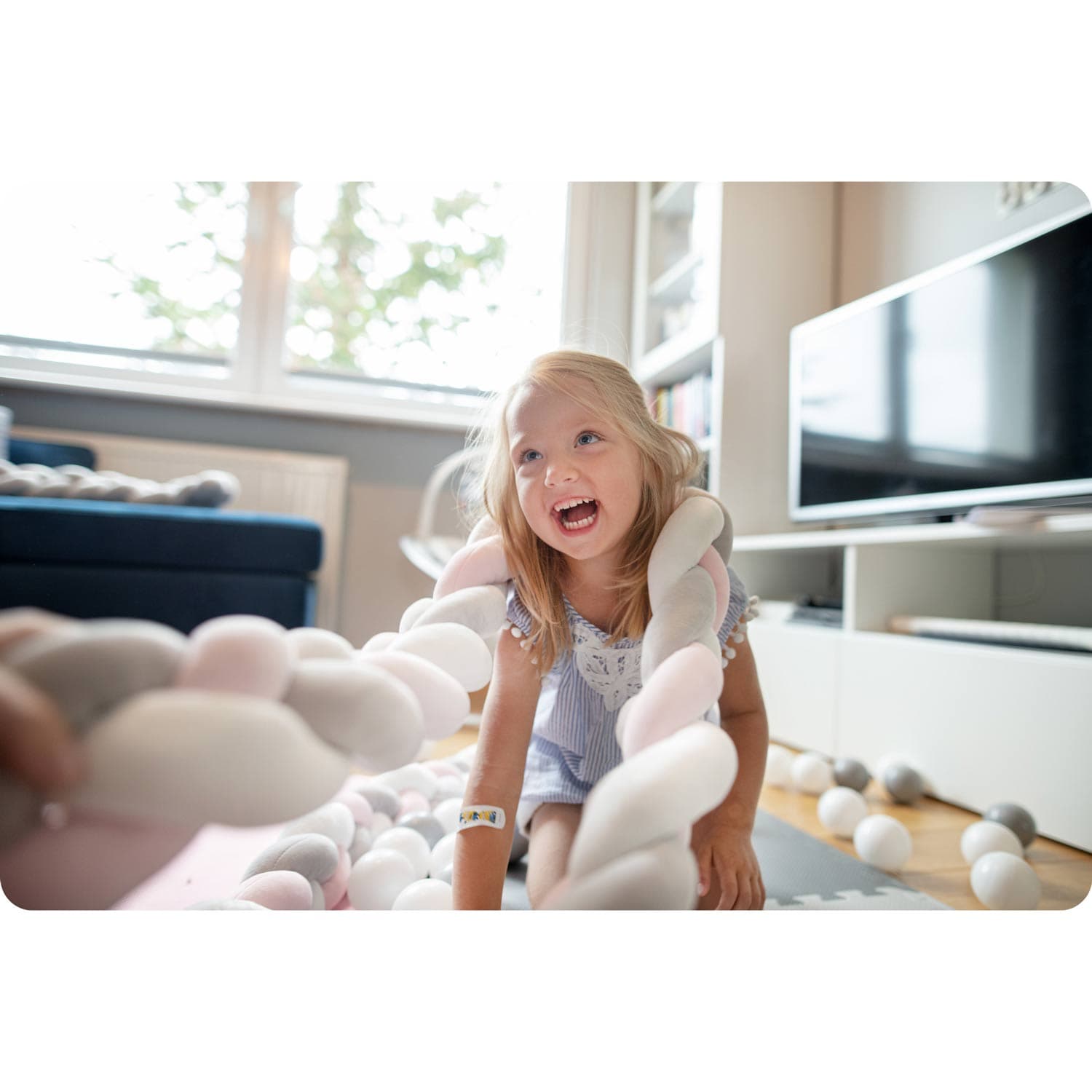 

Otulacz do łóżeczka Ricokids 3m - różowo-szary