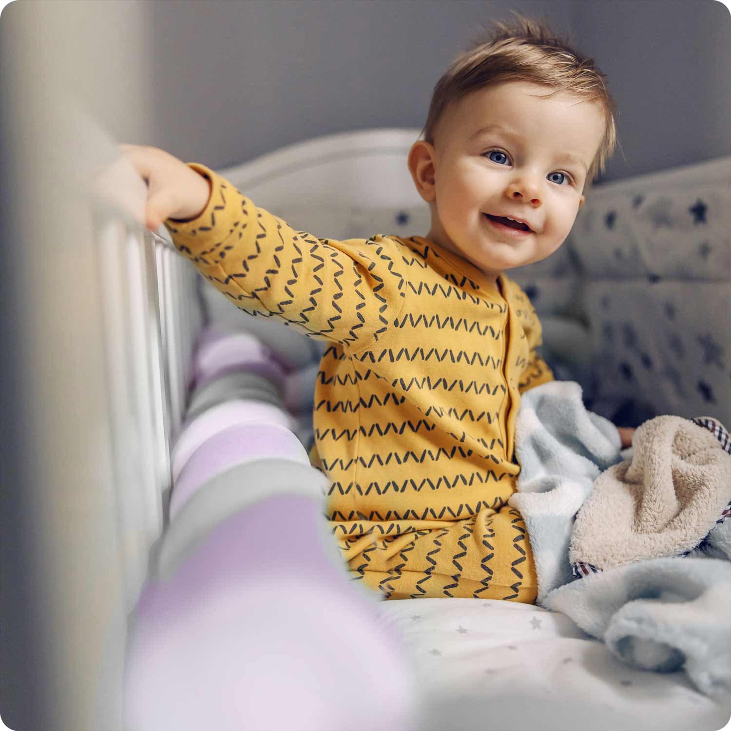 

Otulacz do łóżeczka Ricokids 3m - fioletowo-szary