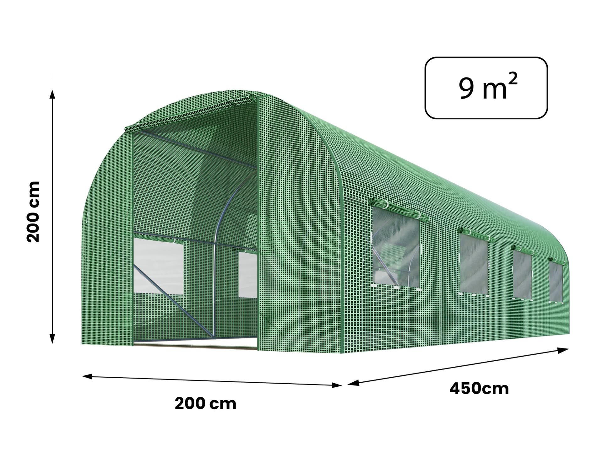 

Tunel ogrodowy 2x4,5xH2m (9m2) Plonos