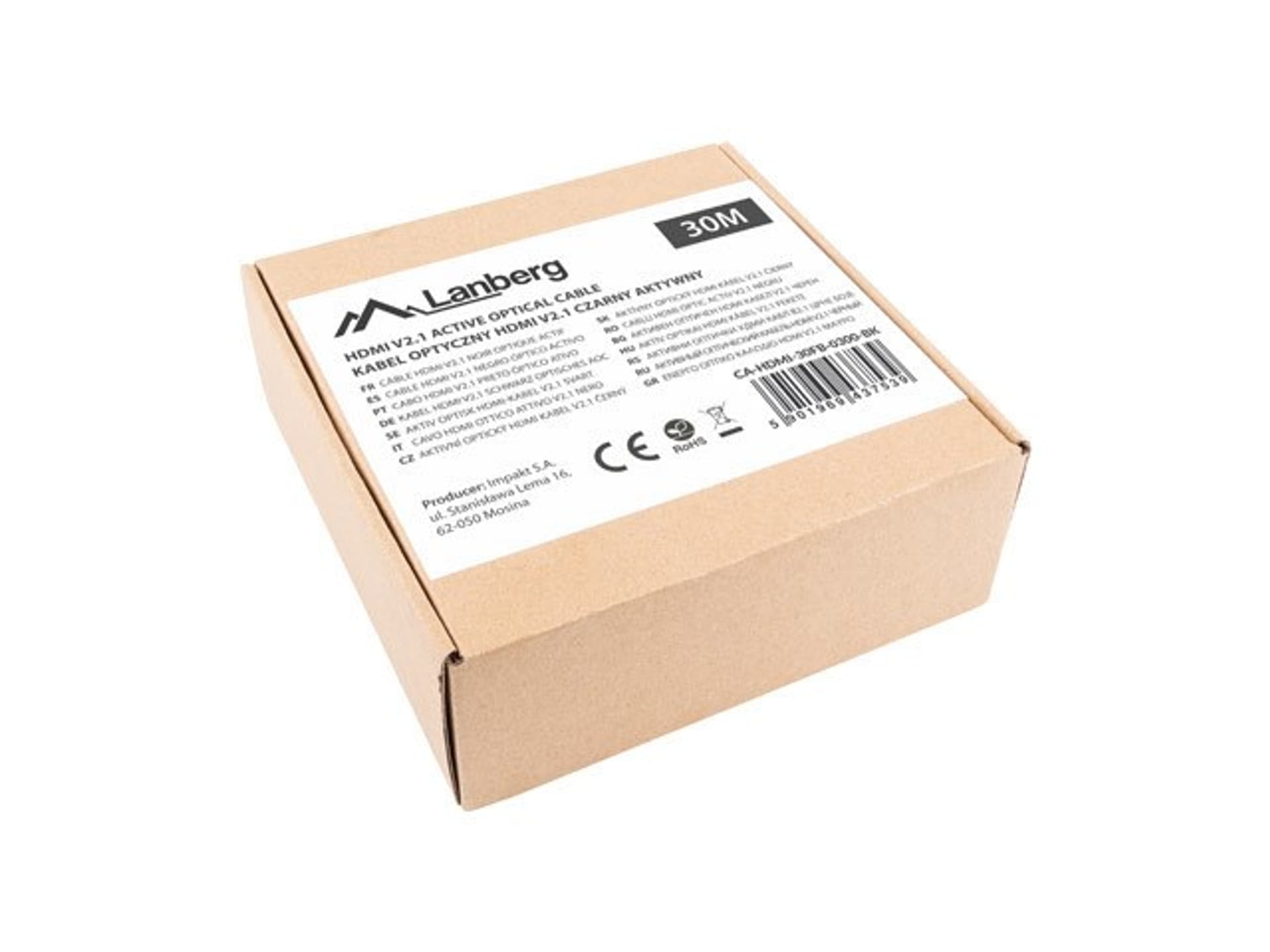 

LANBERG KABEL HDMI M/M V2.1 30M 8K OPTYCZNY AOC CA-HDMI-30FB-0300-BK
