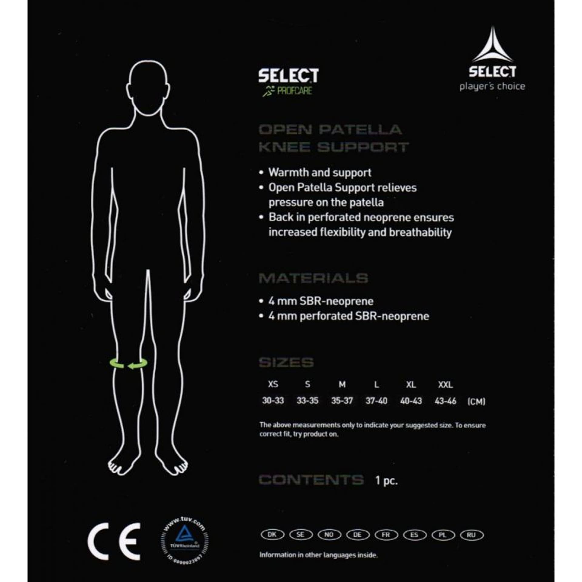 

Ochraniacz kolana SELECT z otworem (kolor Czarny, rozmiar L)