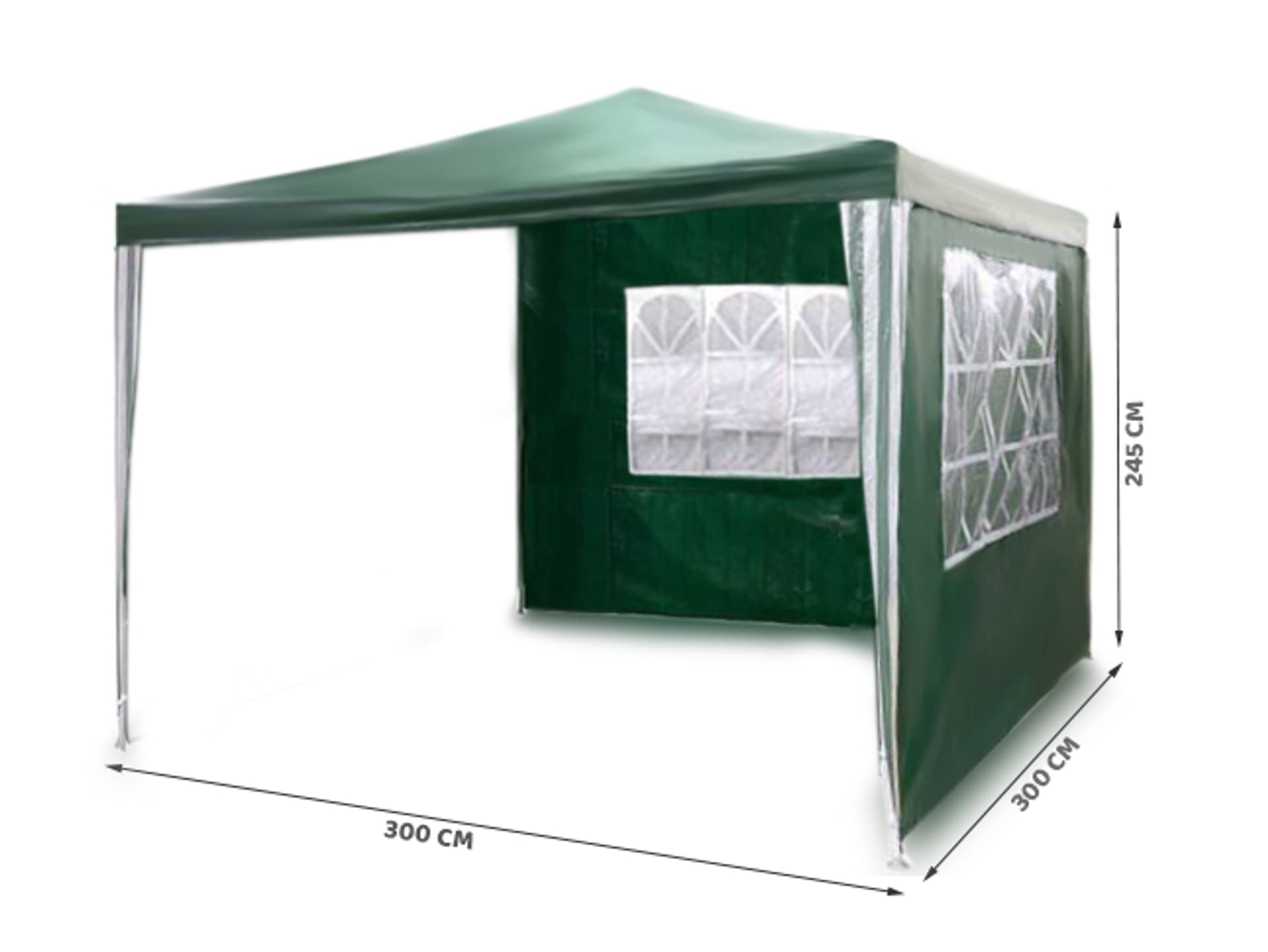 

Pawilon ogrodowy + 2 scianki 3 x 3m zielony Plonos