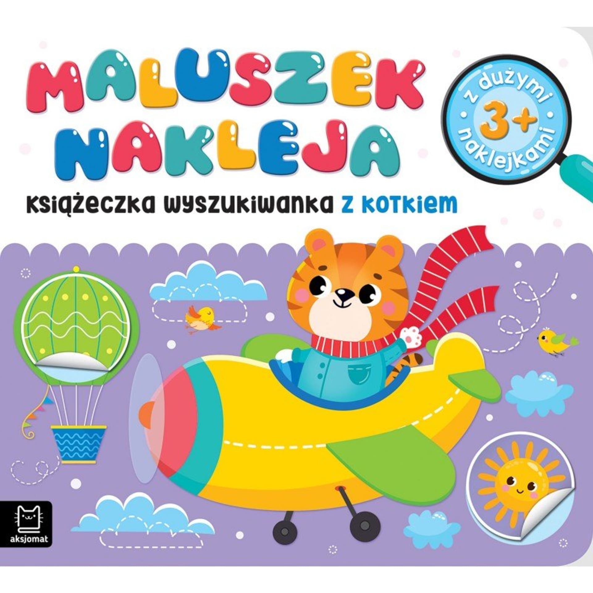 

Maluszek nakleja z kotkiem 3+