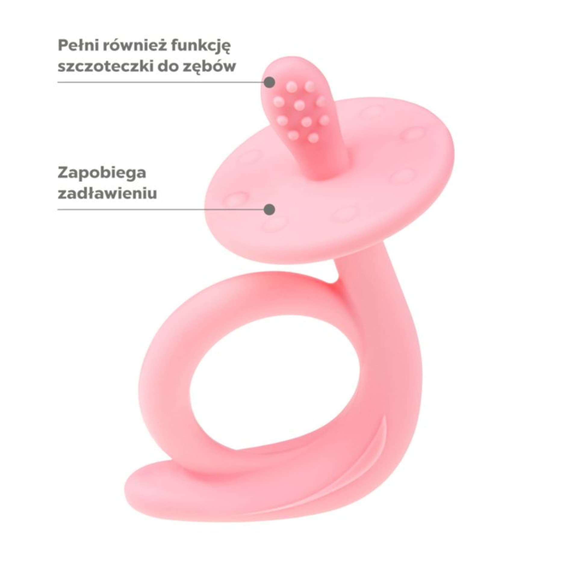 

Gryzak silikon ślimak pink