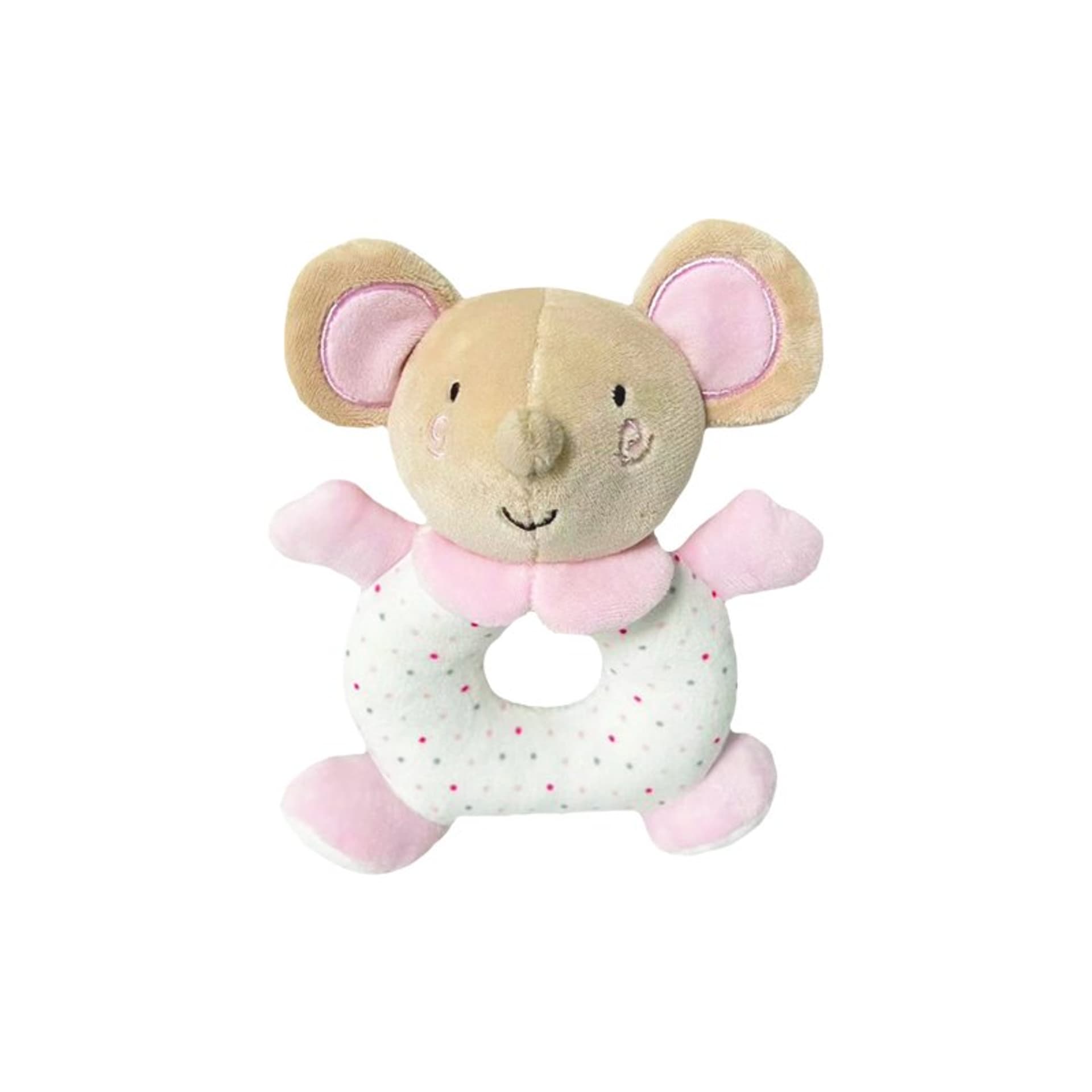 

Grzechotka myszka beżowa 18cm