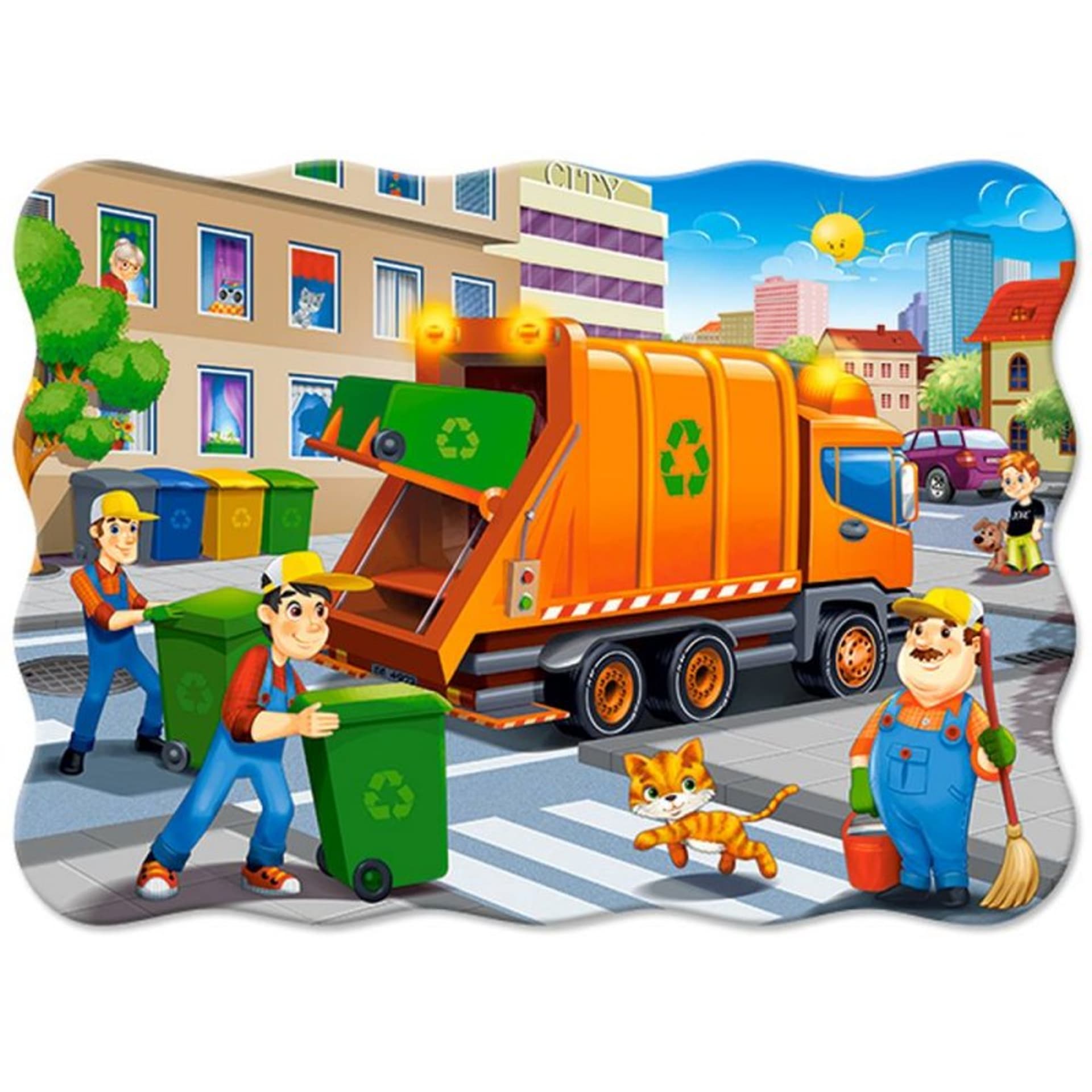 

Puzzle 30 el. garbage car