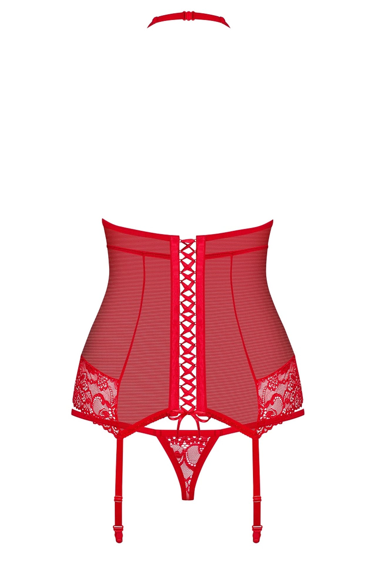 

KOMPLET OBSESSIVE 838-COR-3 GORSET I STRINGI (kolor czerwony, rozmiar S/M)