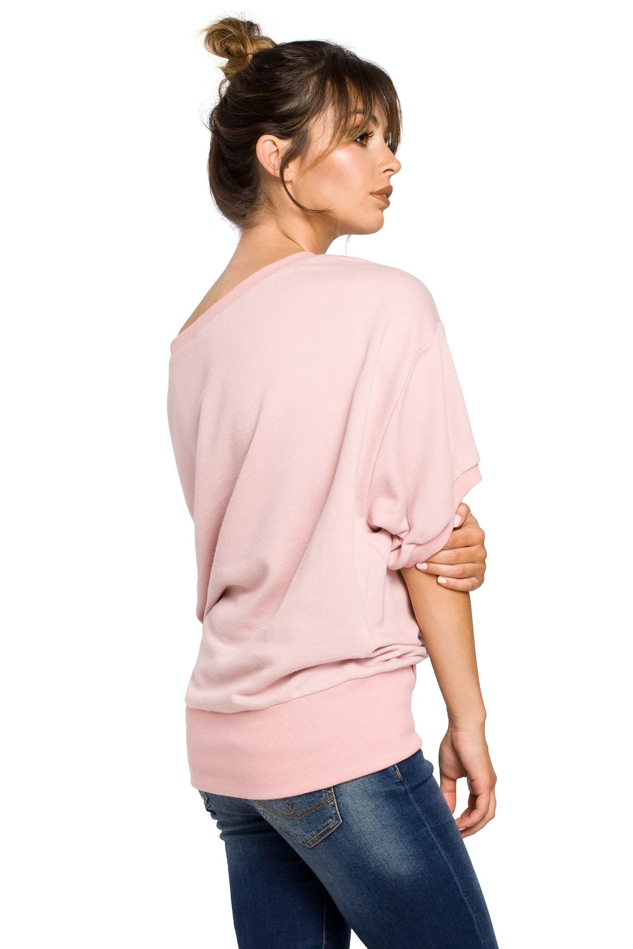 

B048 bluzka pudrowa (kolor pudrowy róż, rozmiar XXL/XXXL)