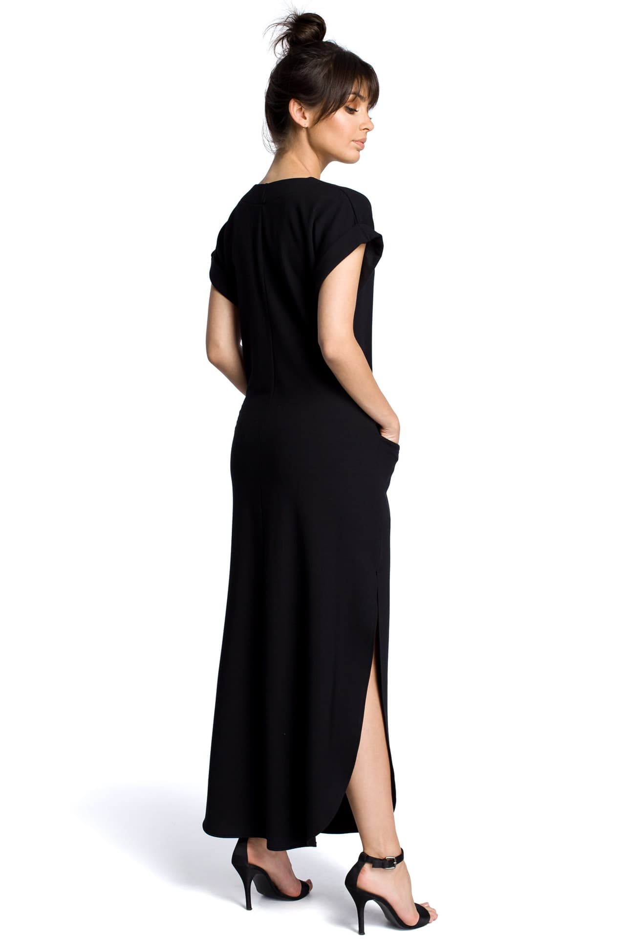 

B065 Sukienka maxi czarna (kolor czarny, rozmiar L/XL)