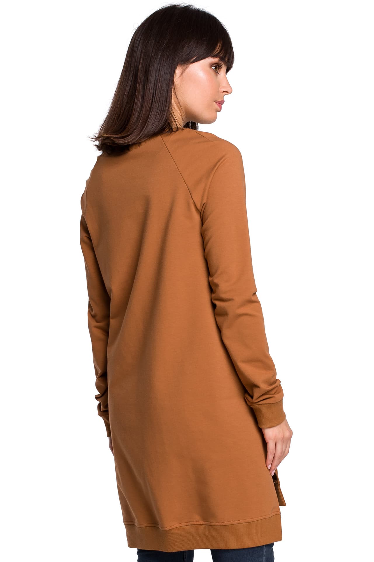 

B101 Bluza - tunika z rozcięciami po bokach - karmel (kolor karmel, rozmiar S)